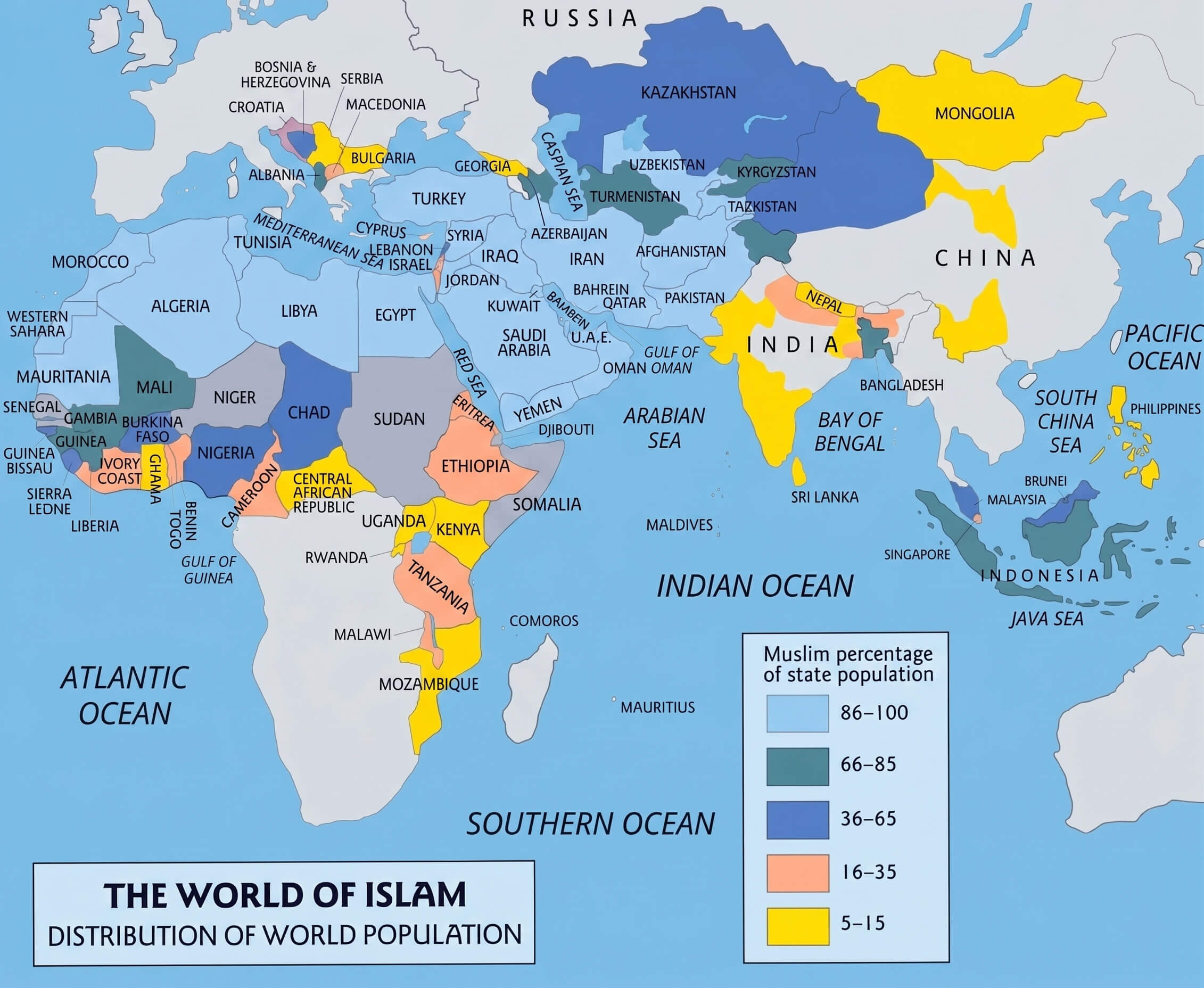 World Islam population map