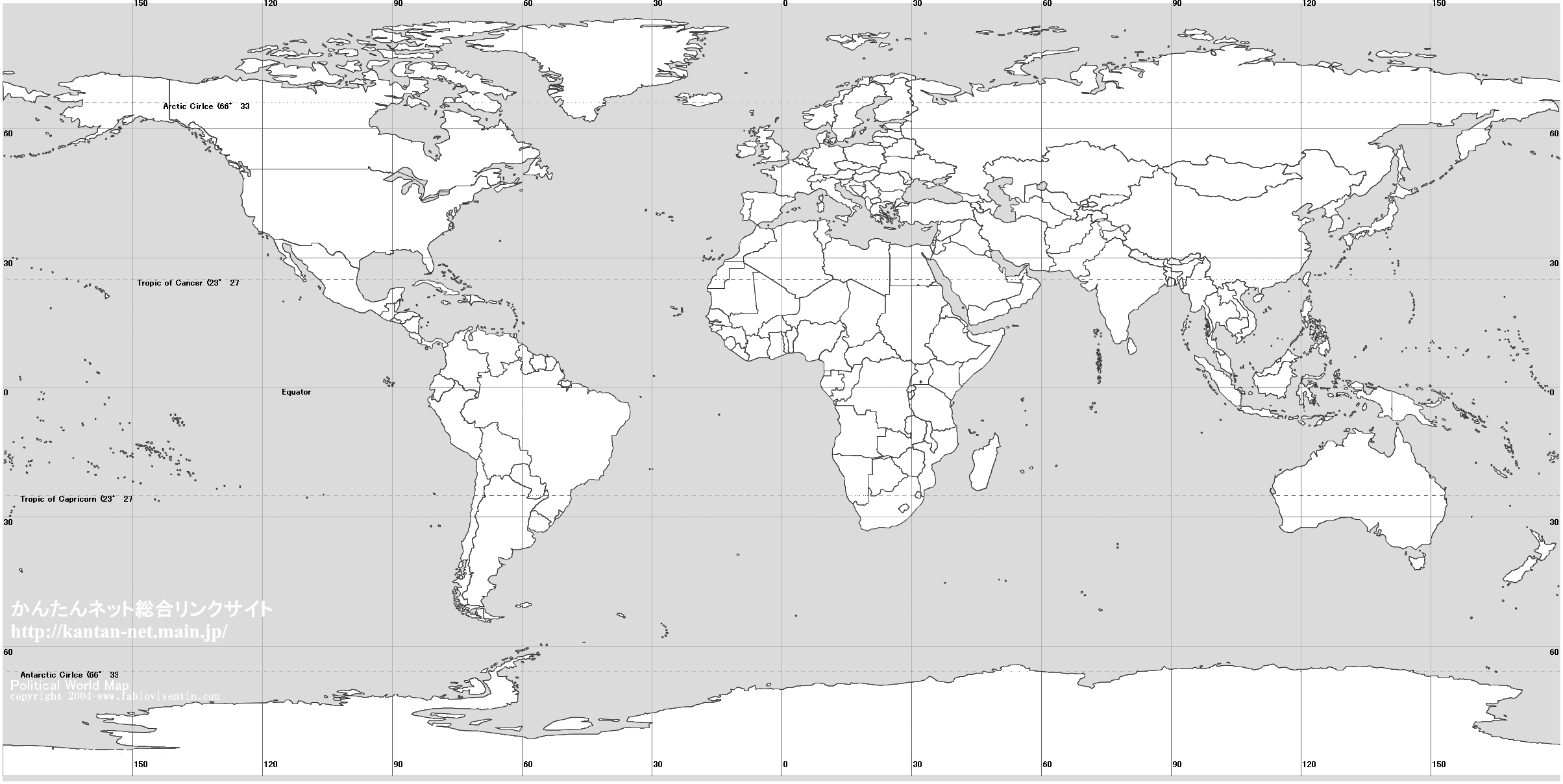 World map black and white outline