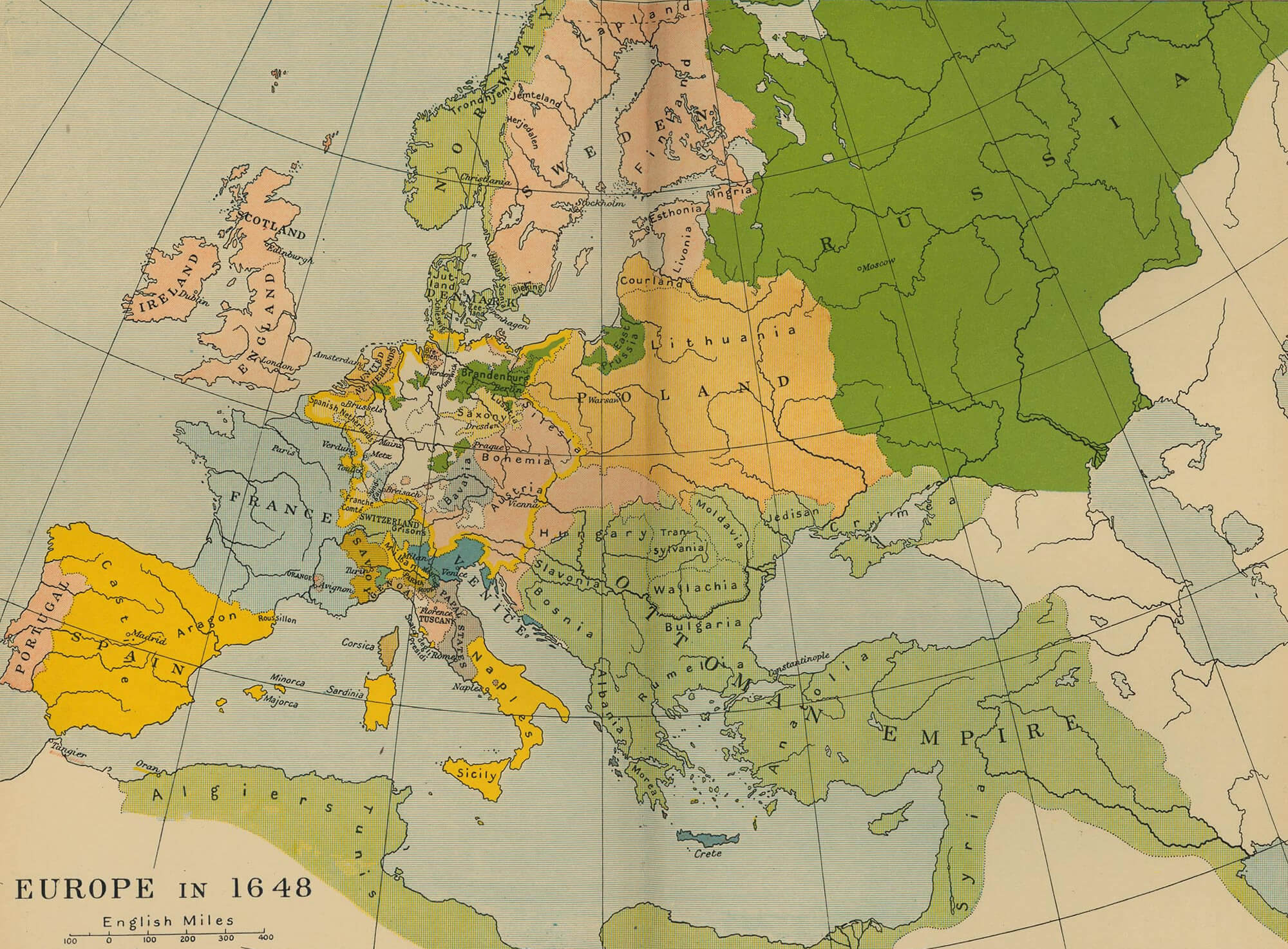 World map Europe 1648