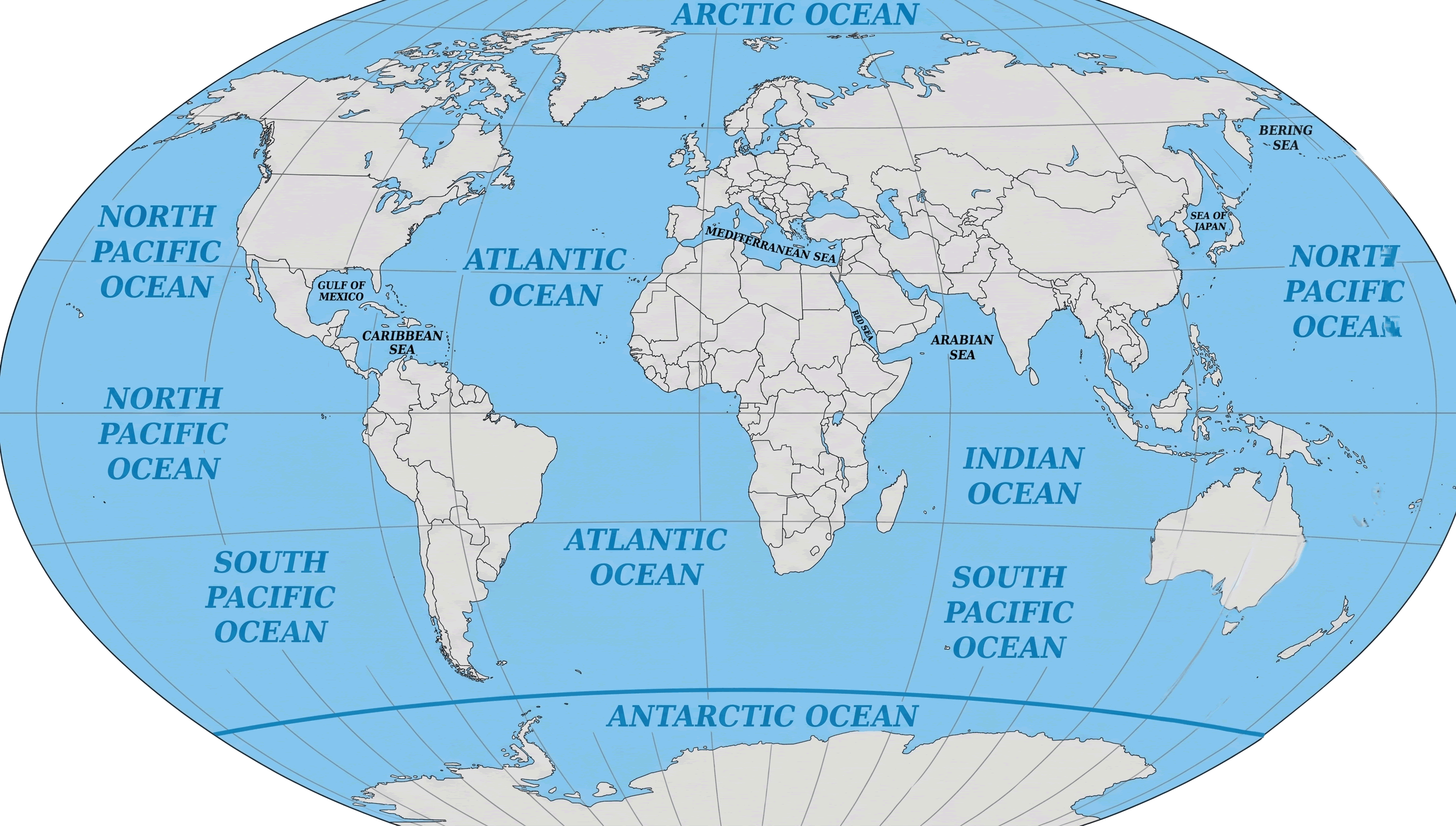 World ocean map
