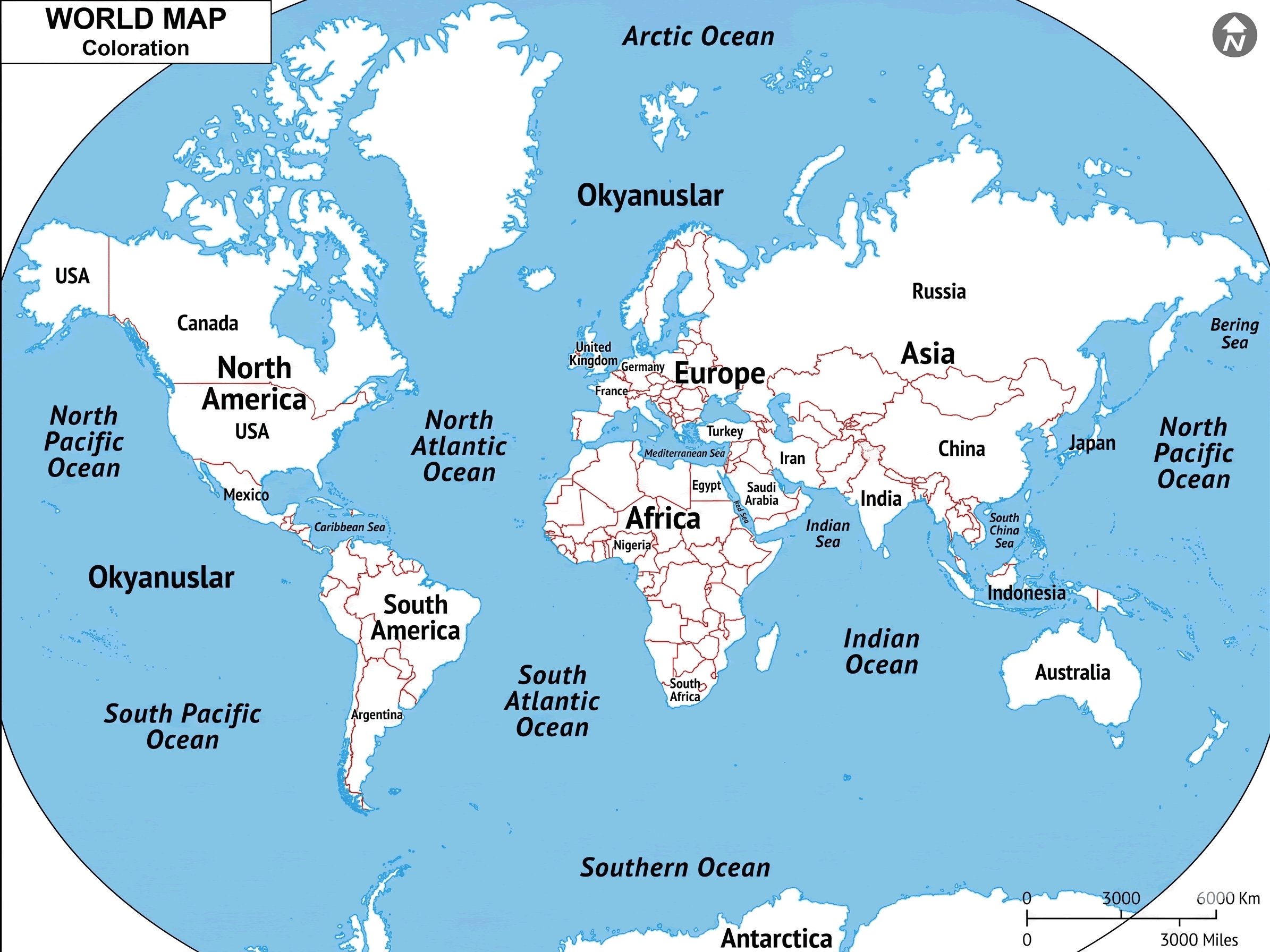 World outline map