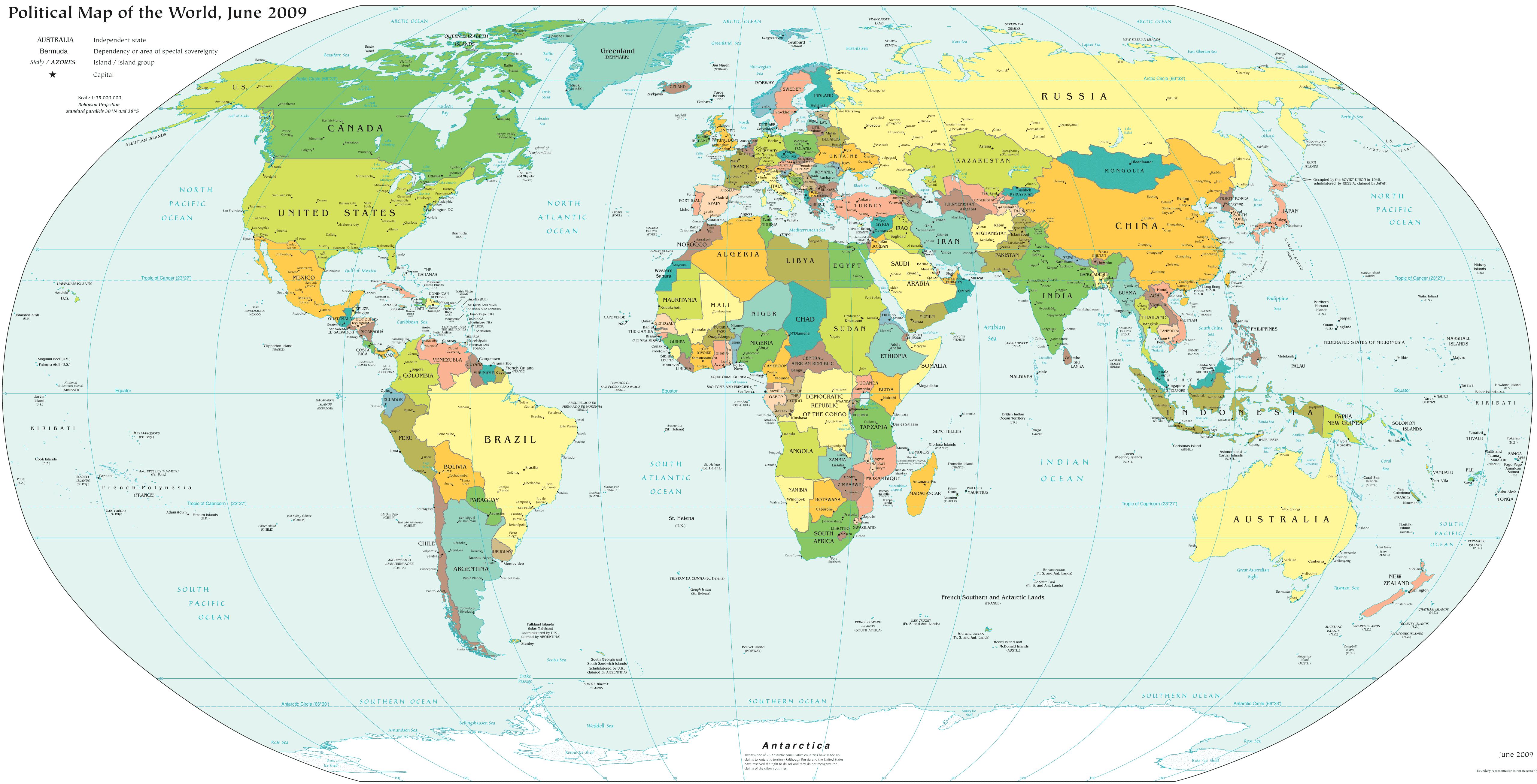 World political countries map