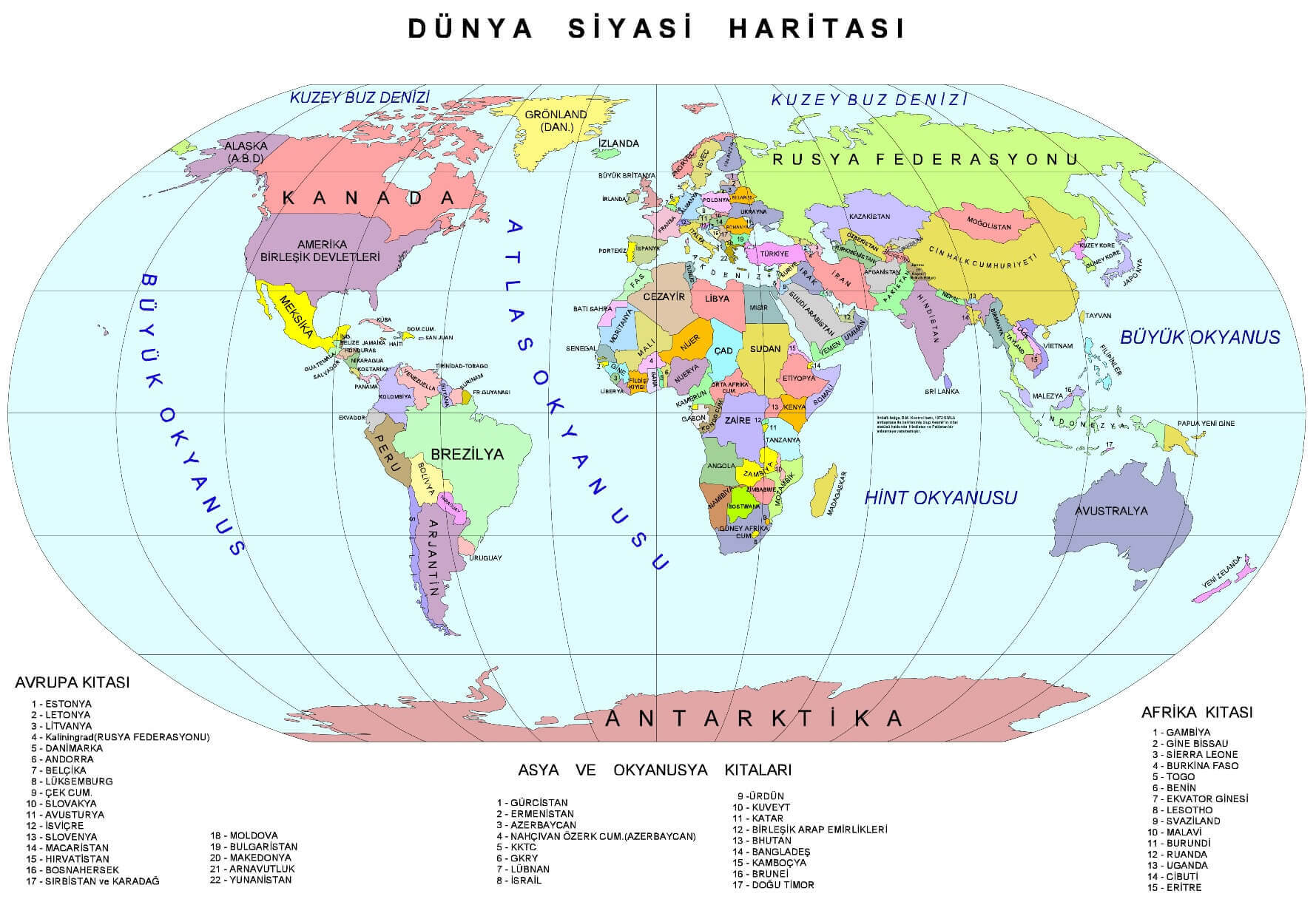 World political map large