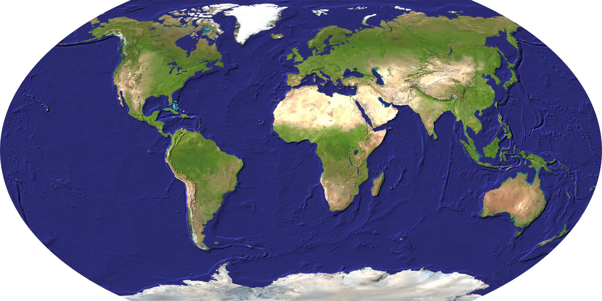 World satellite map earth view