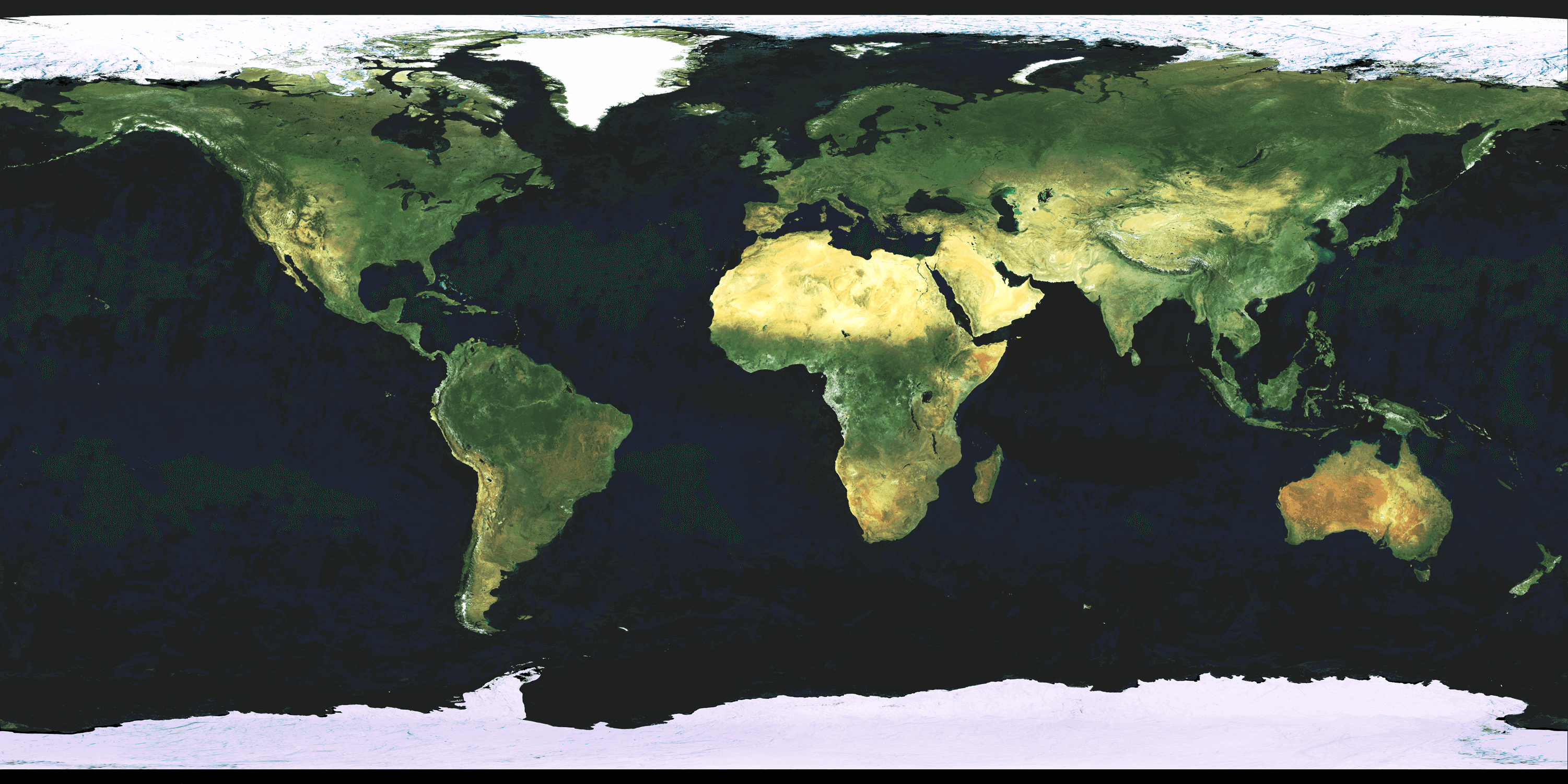 World satellite view map