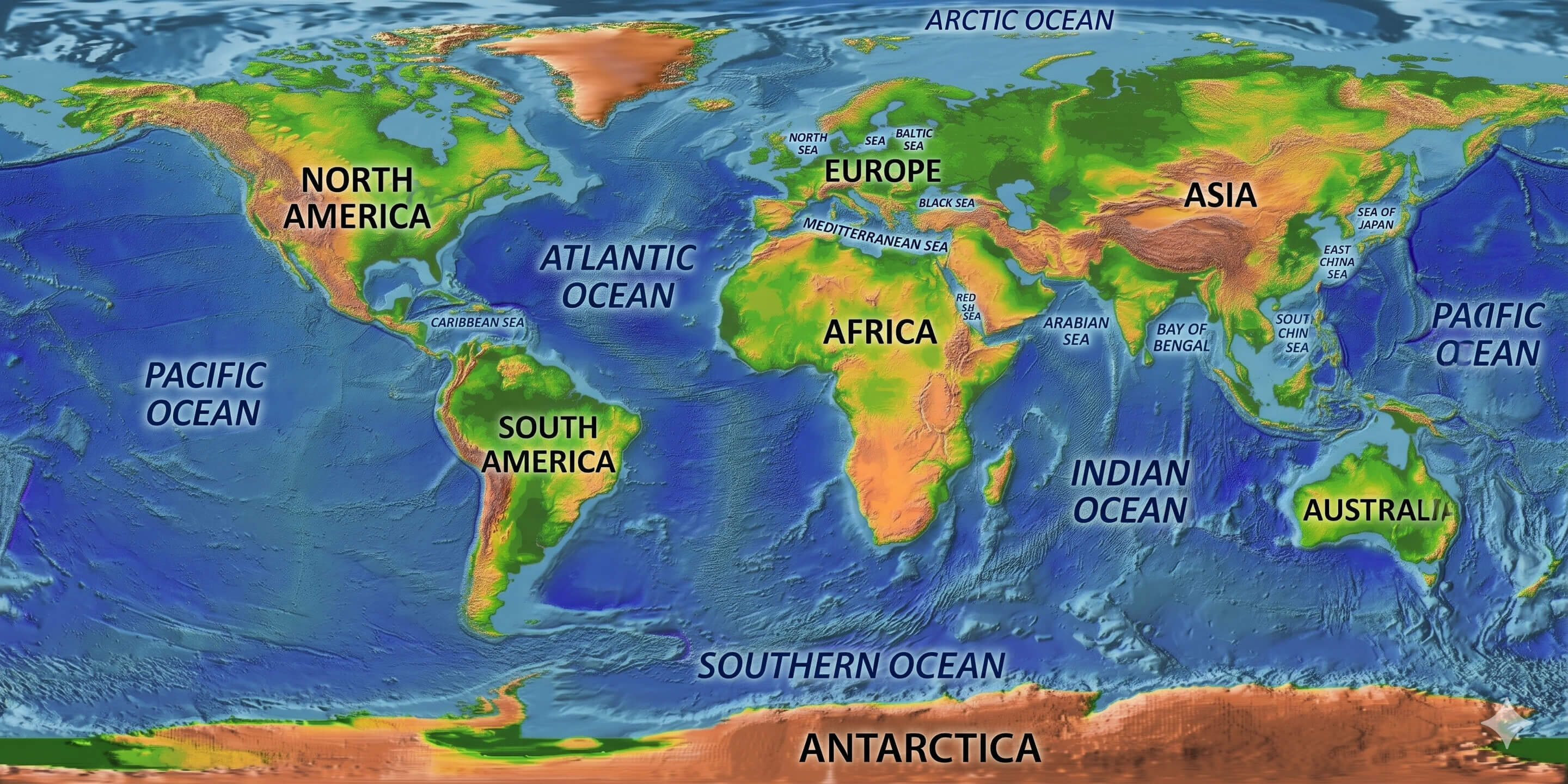 World topographic map