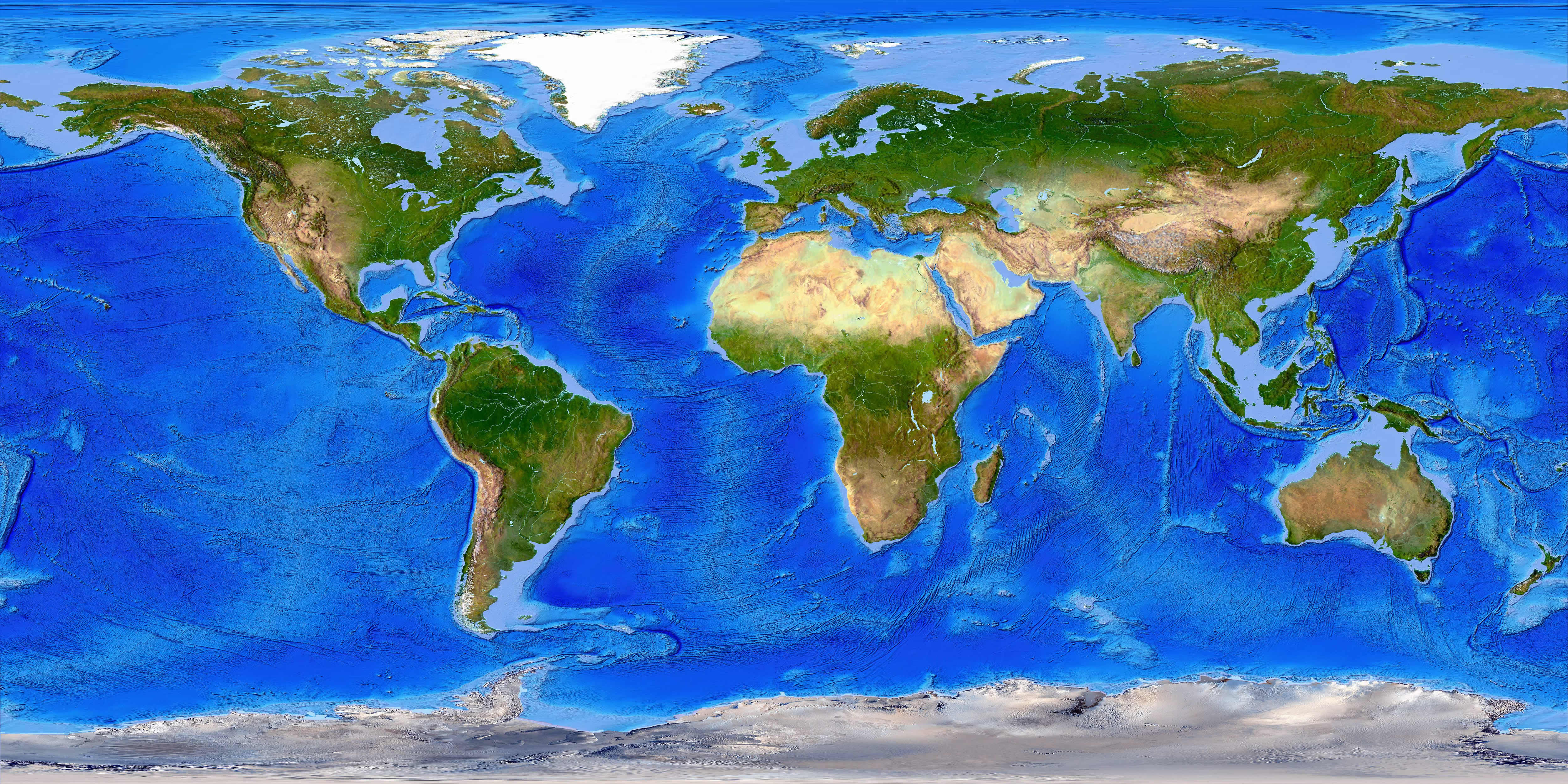 World topographic terrain map