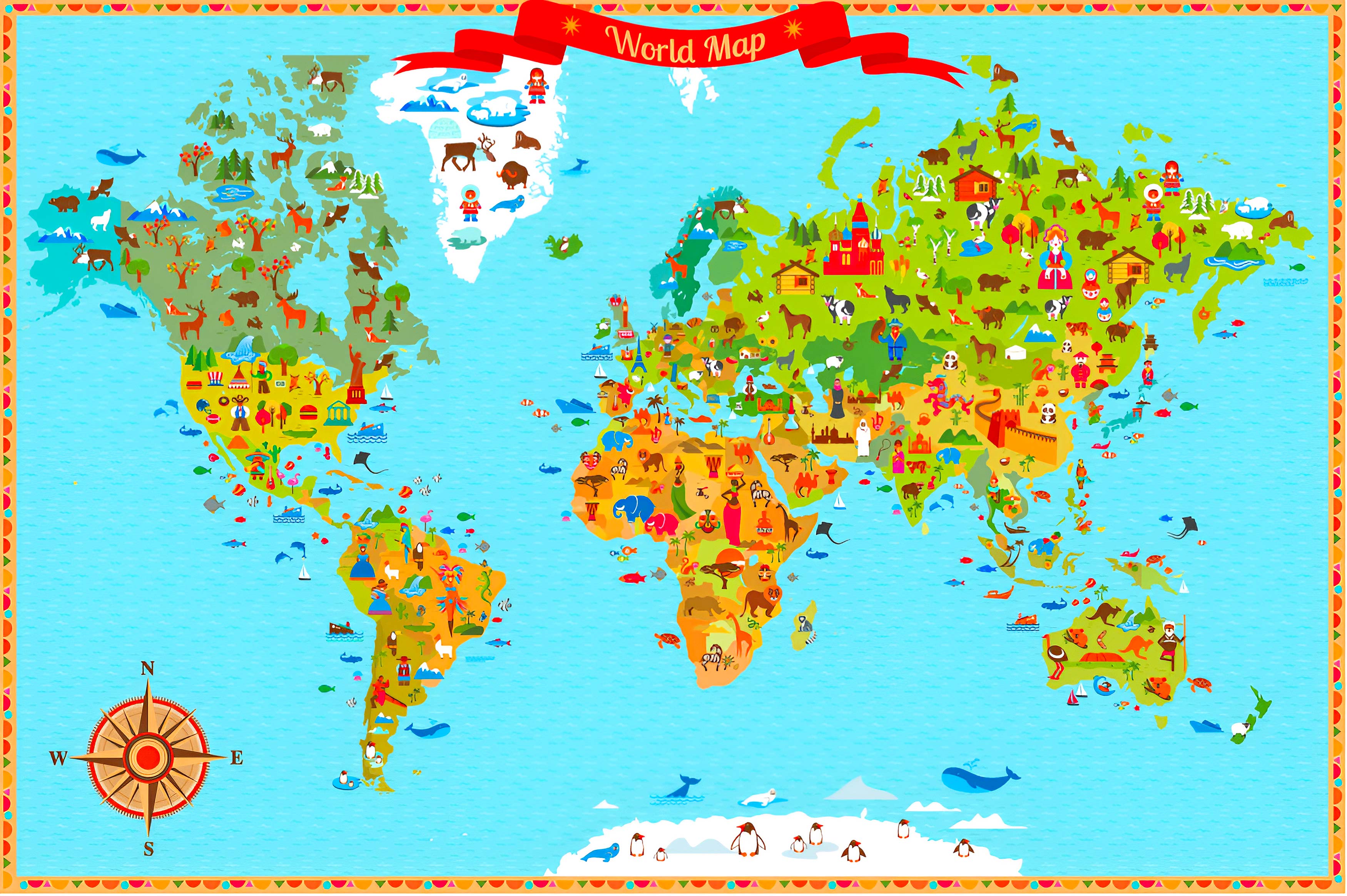 World travel tourist map