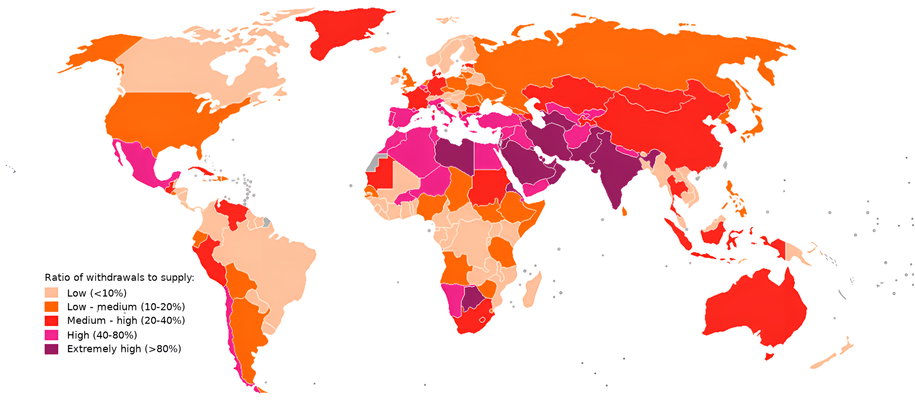 World water scarcity map
