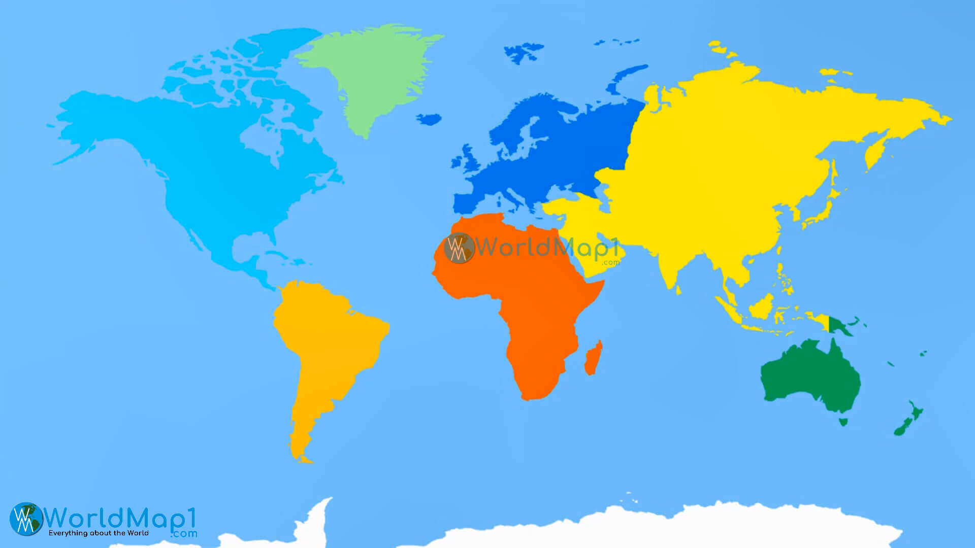 World continents colorful map