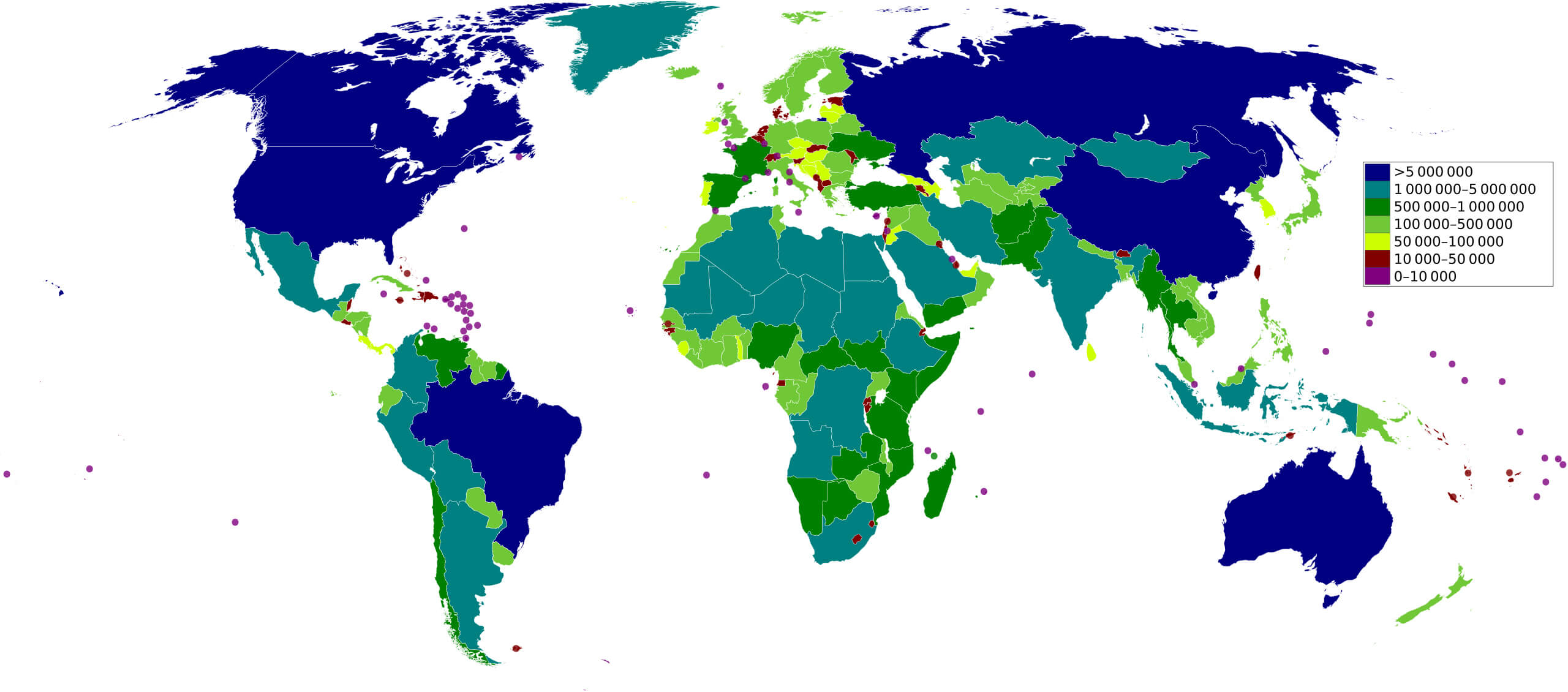 Countries of the World by area