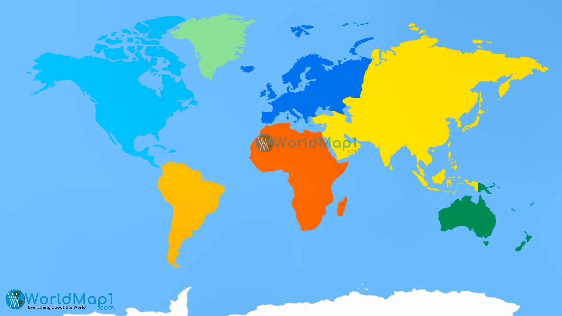 World continents colorful map with Countries