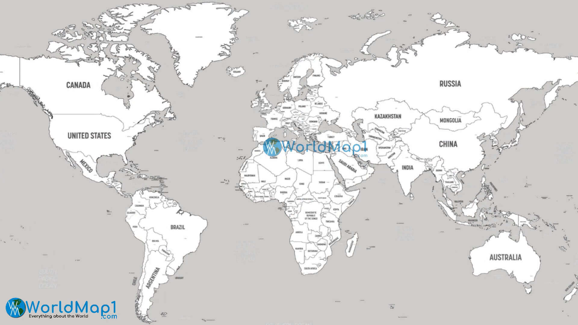 World Countries striped map
