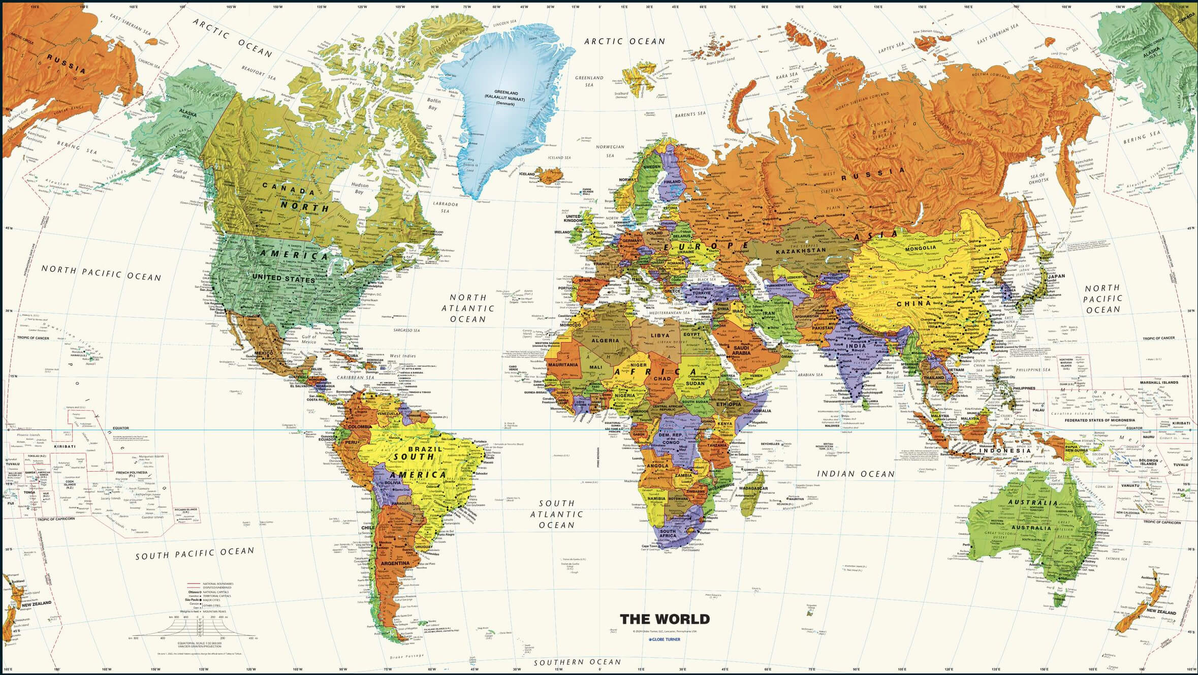 World Countries topography map