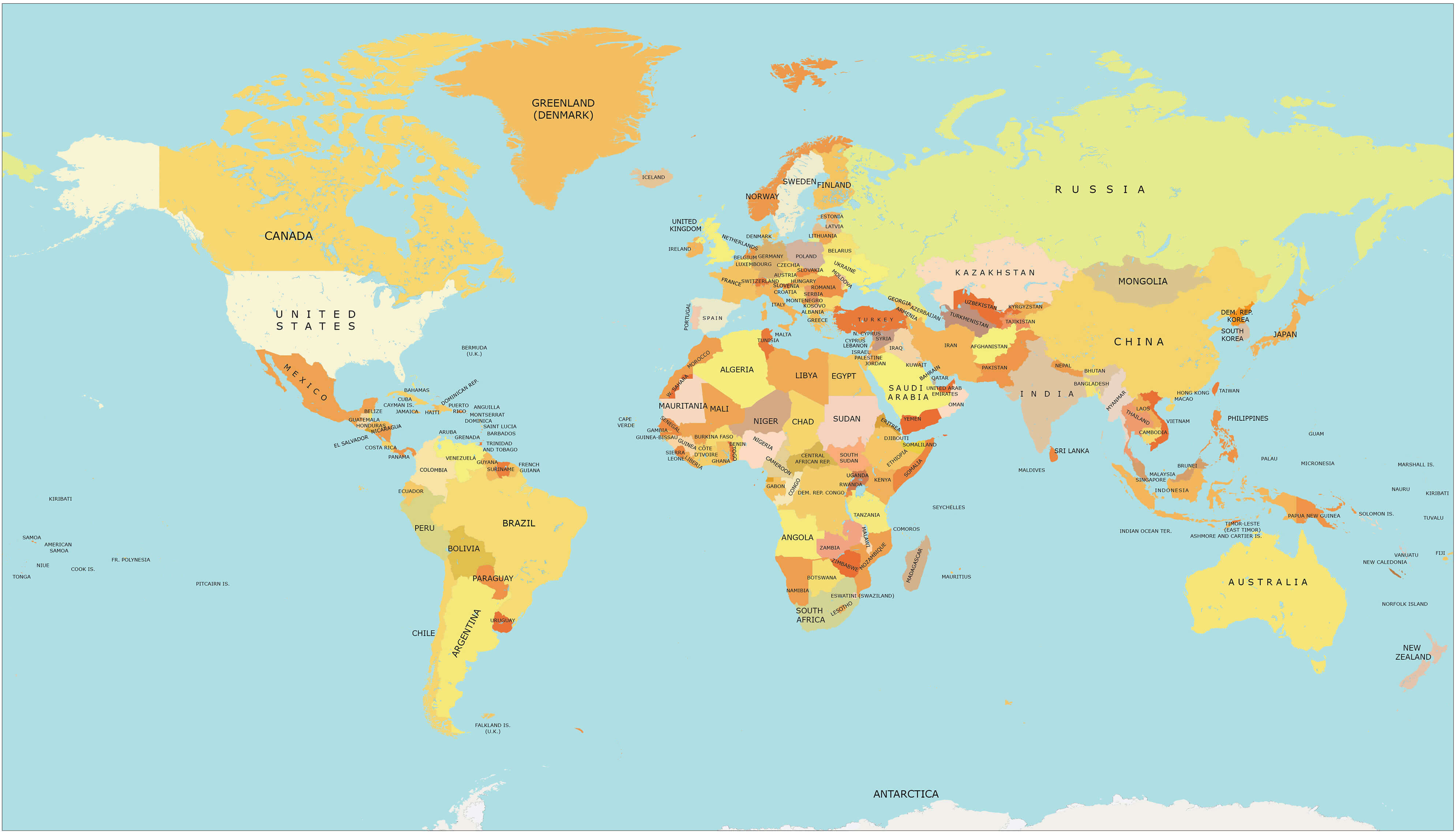 World map with Country