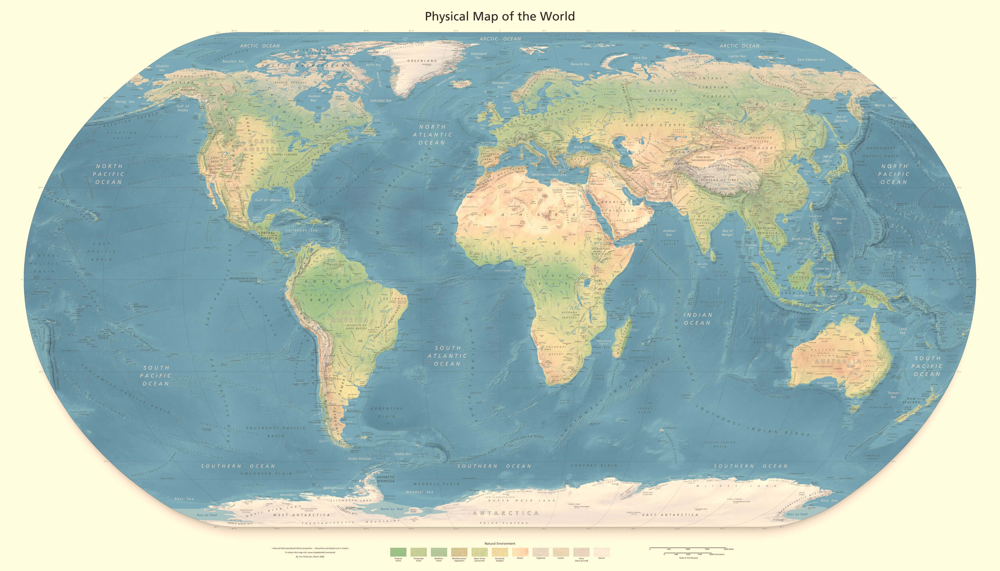World Detailed Map 27 Detailed physical map of the World