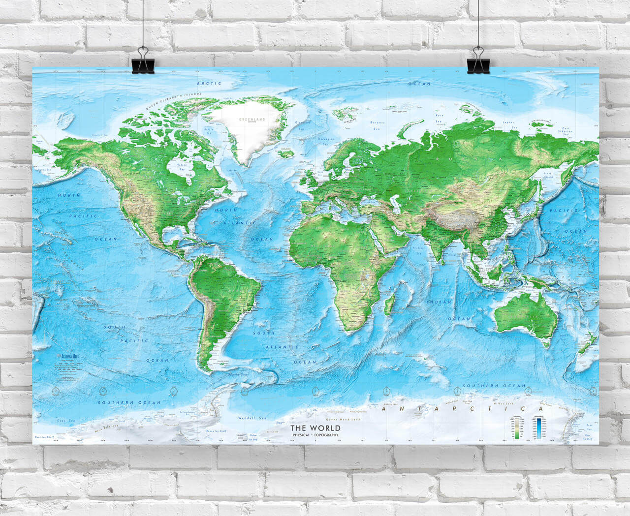World Detailed Map 29 Detailed World physical wall map