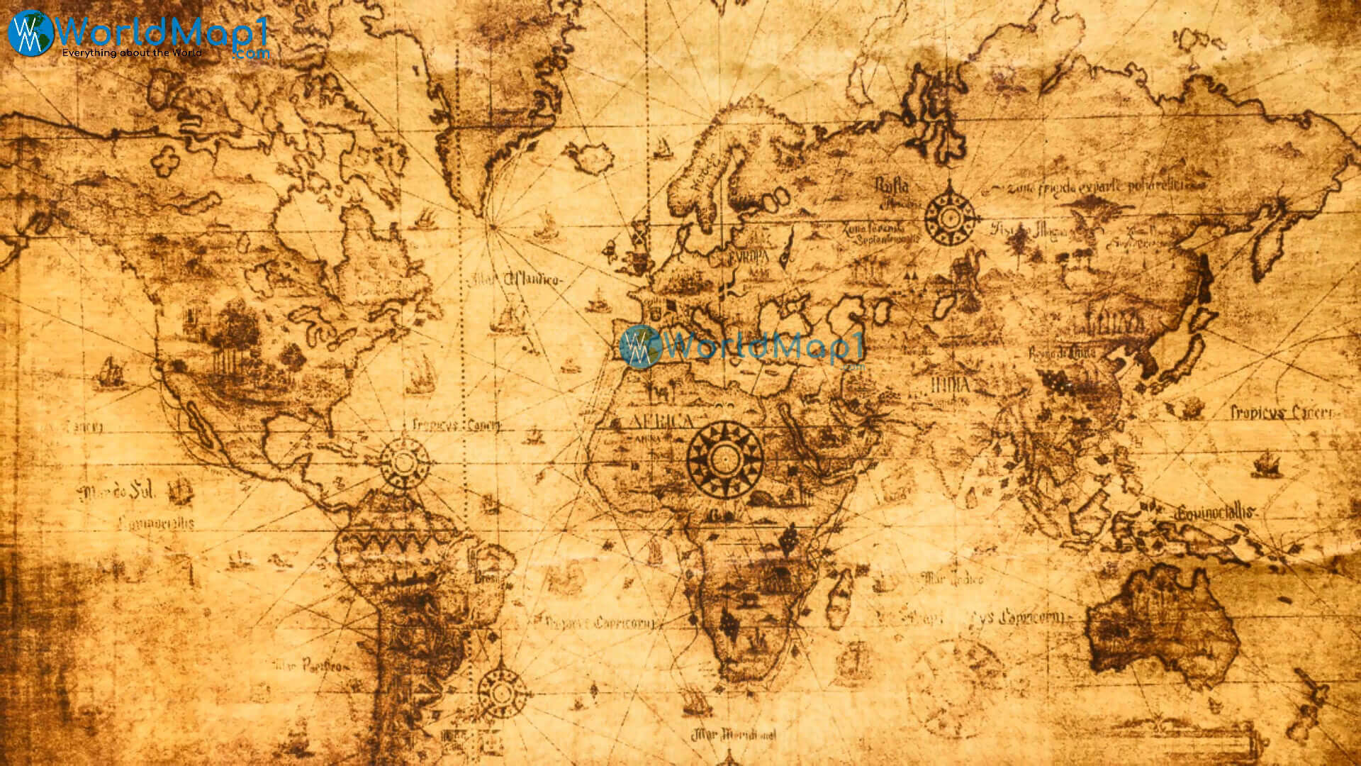 Download World countries antique map