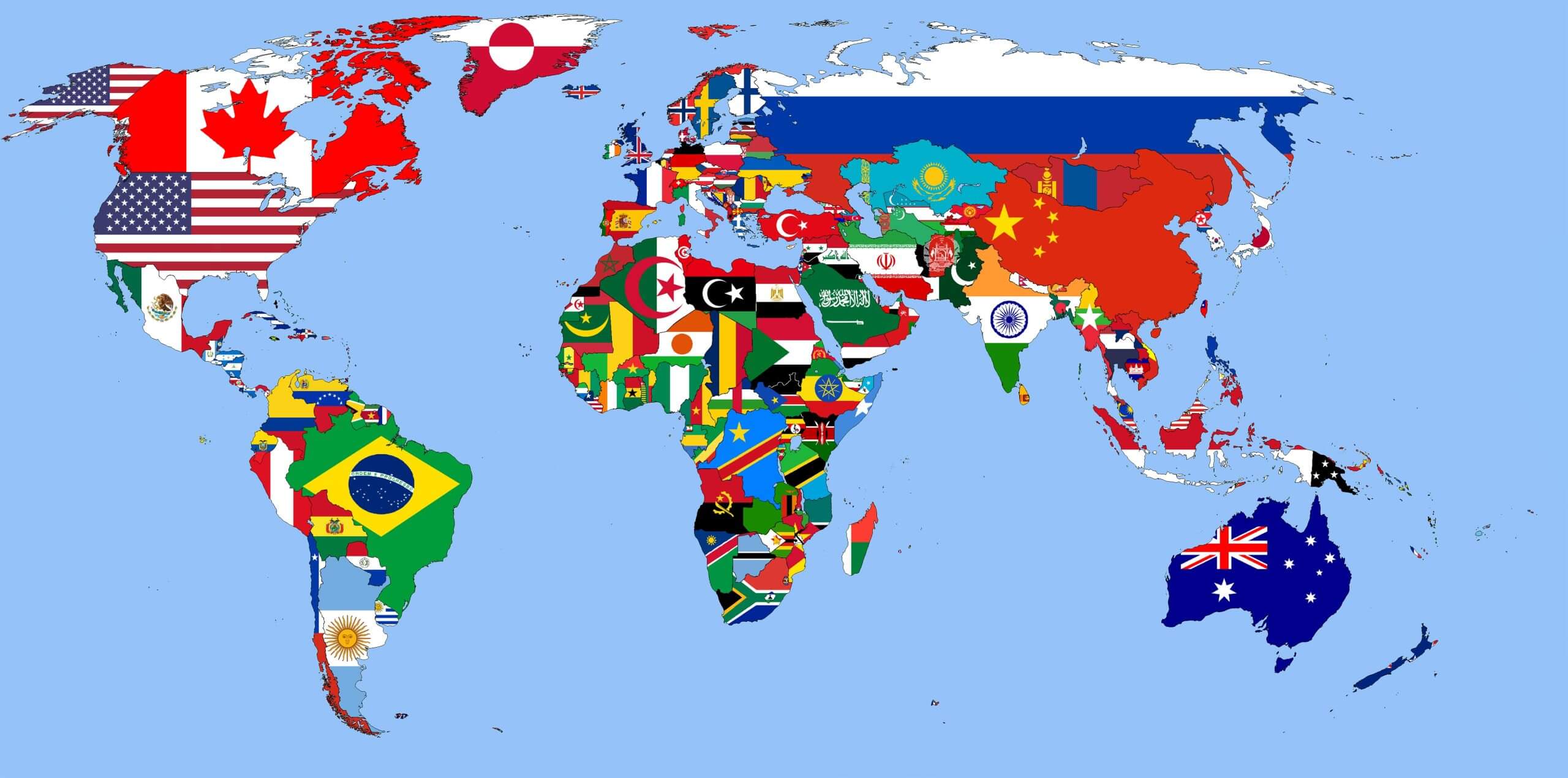 Download World flag map