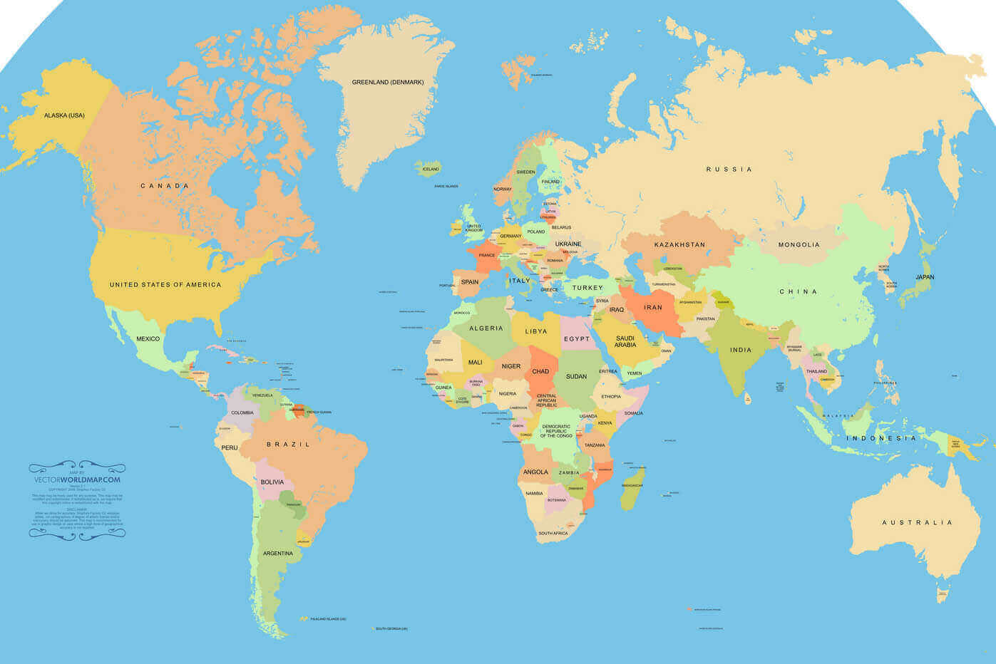 Download World political map with countries