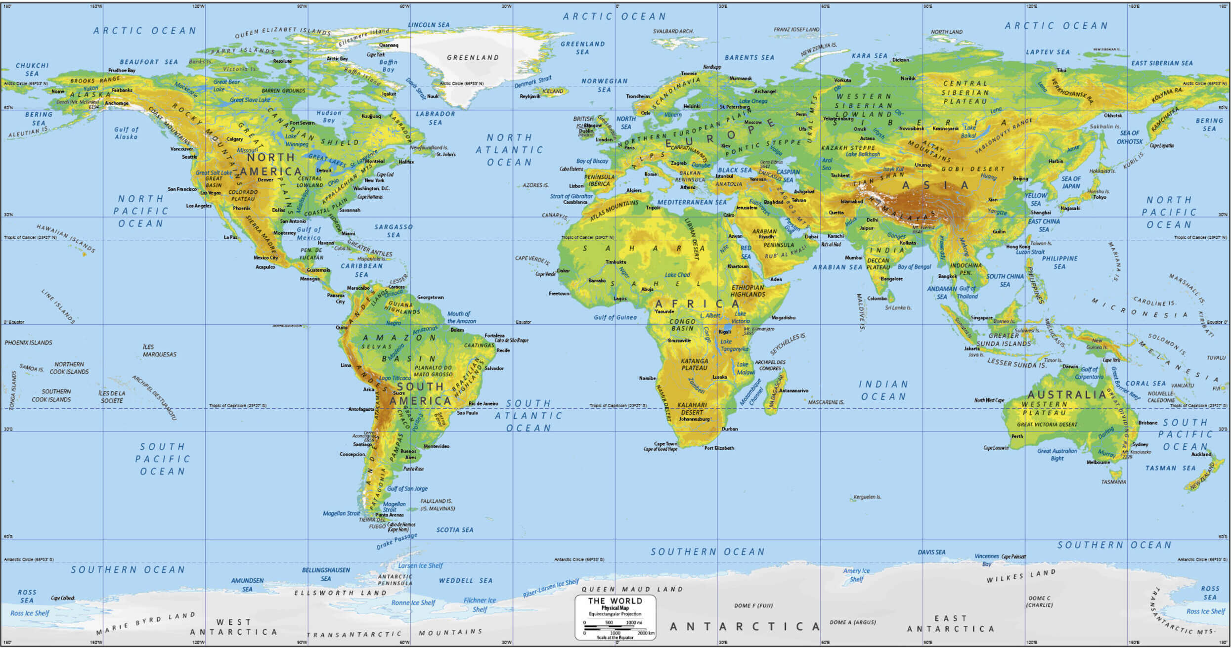 Download World with physical map