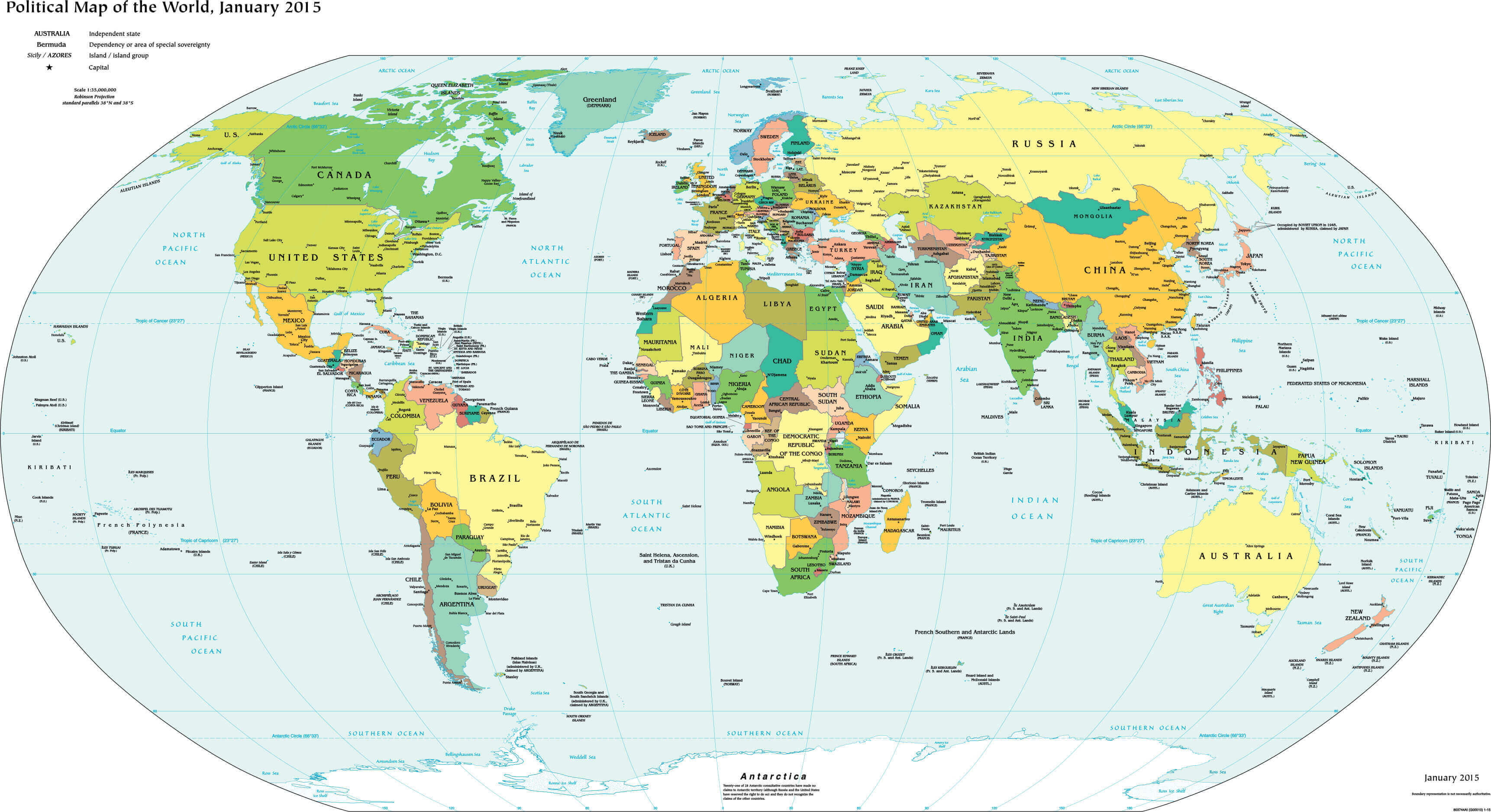 Free political map of the World