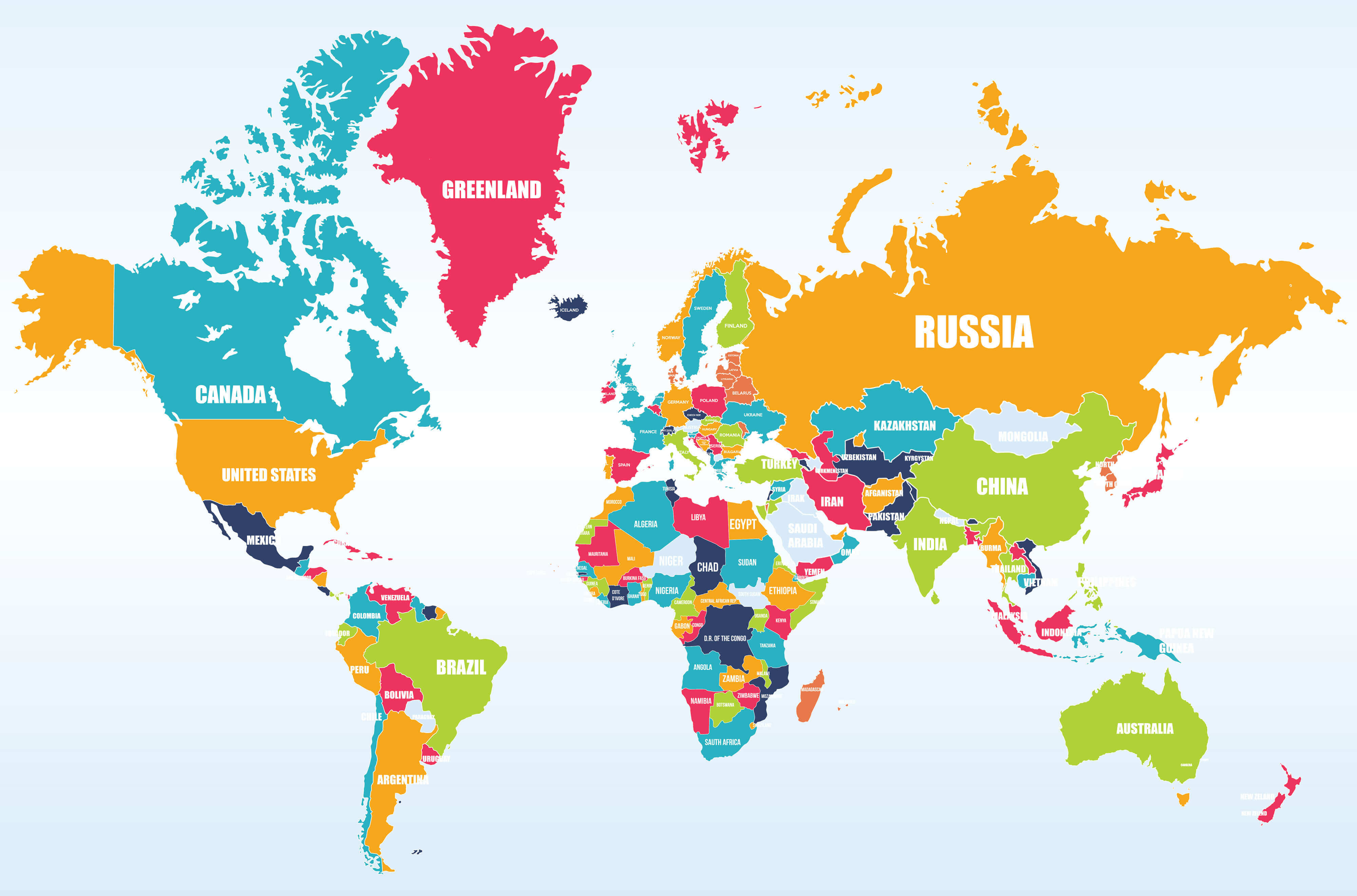 Free World map with countries