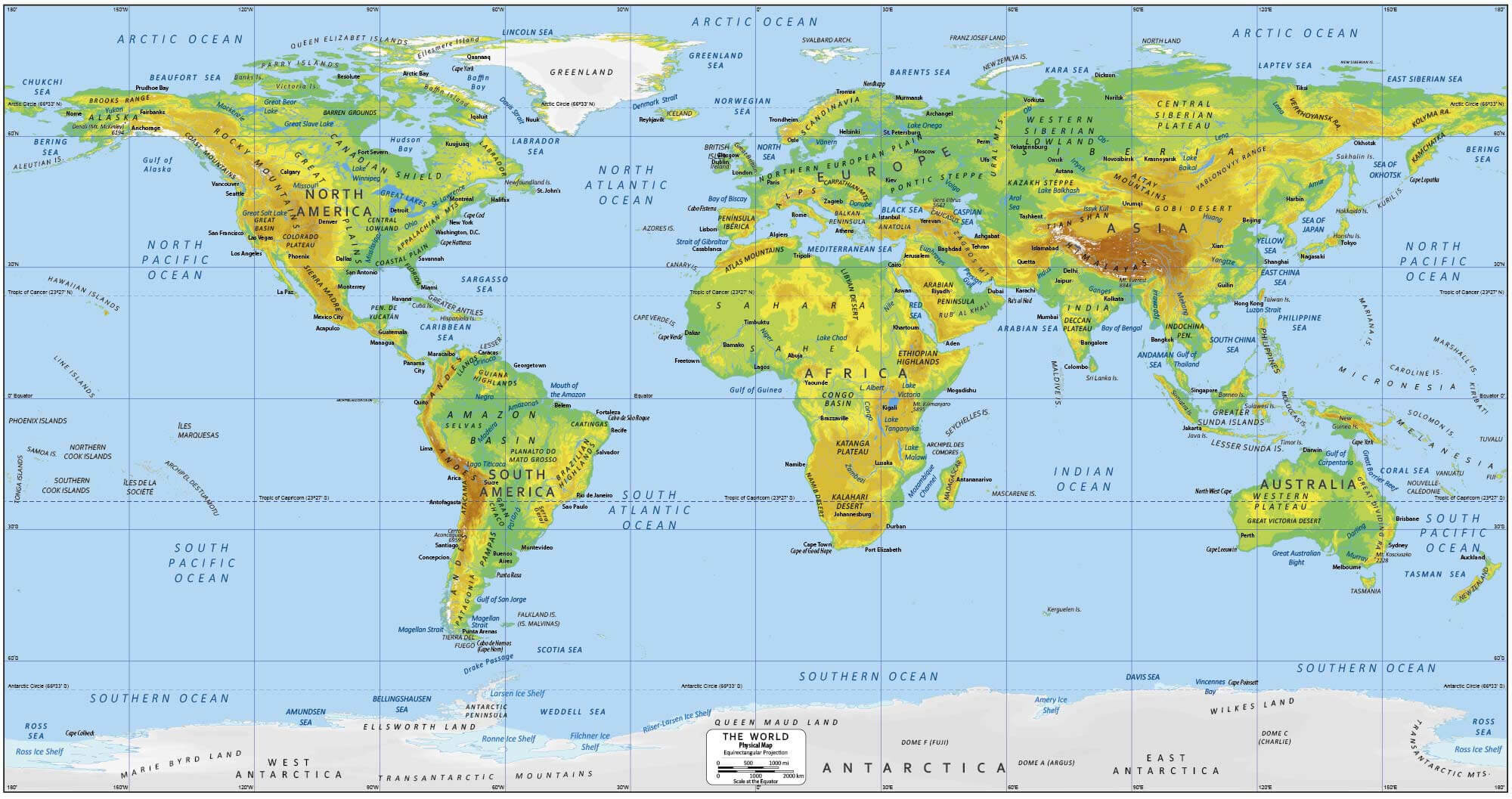World geography map