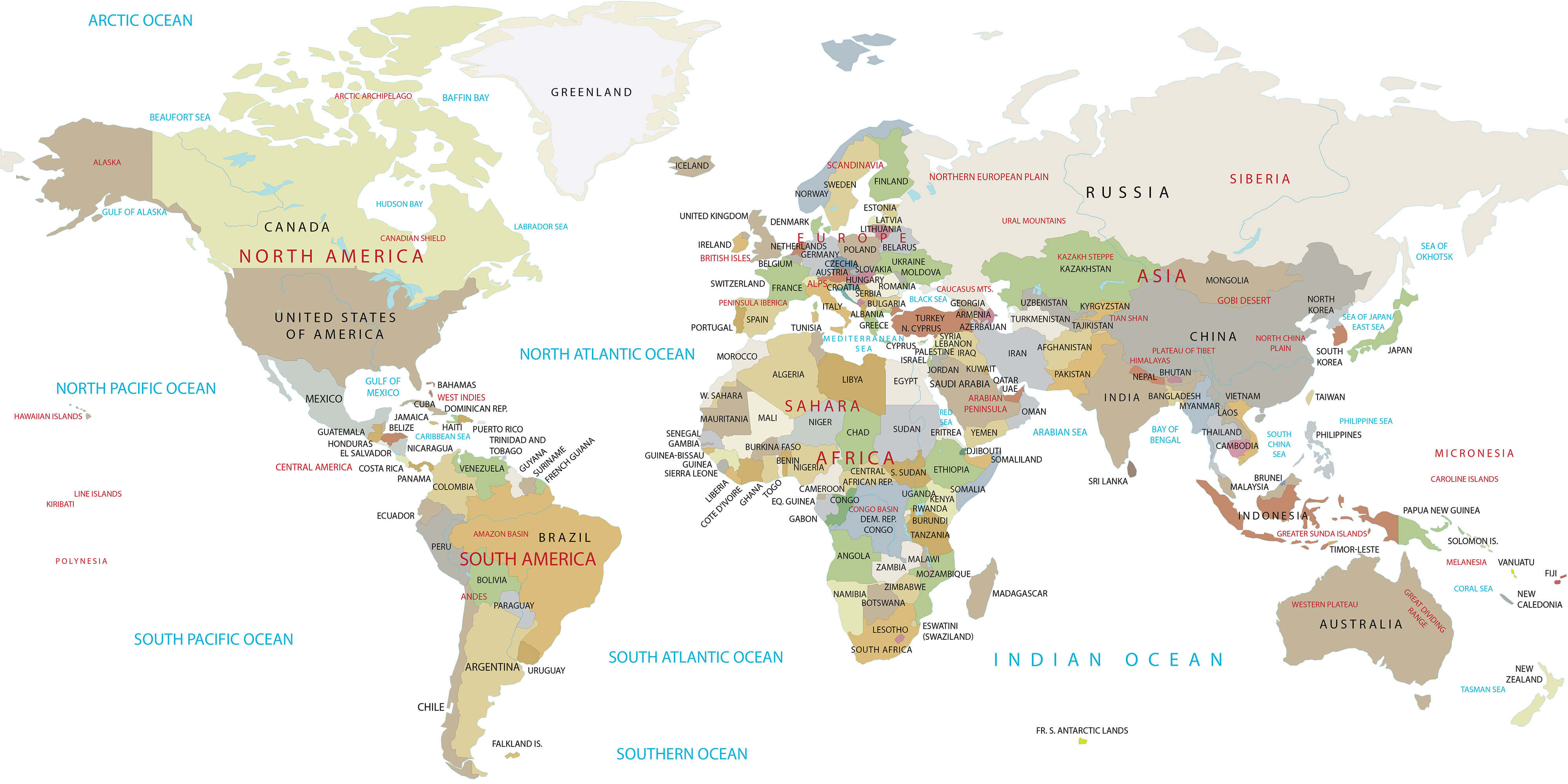 High resolution World map