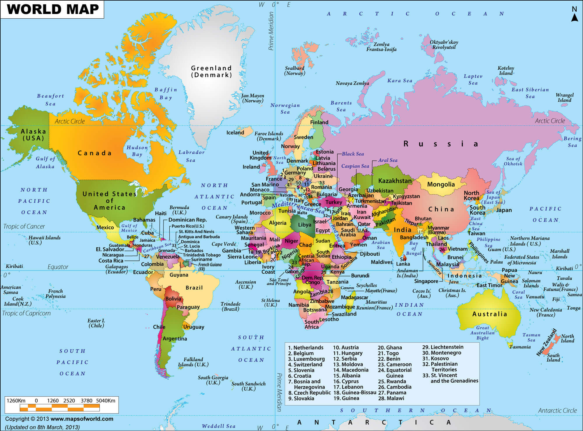 High Resolution large World map wallpaper