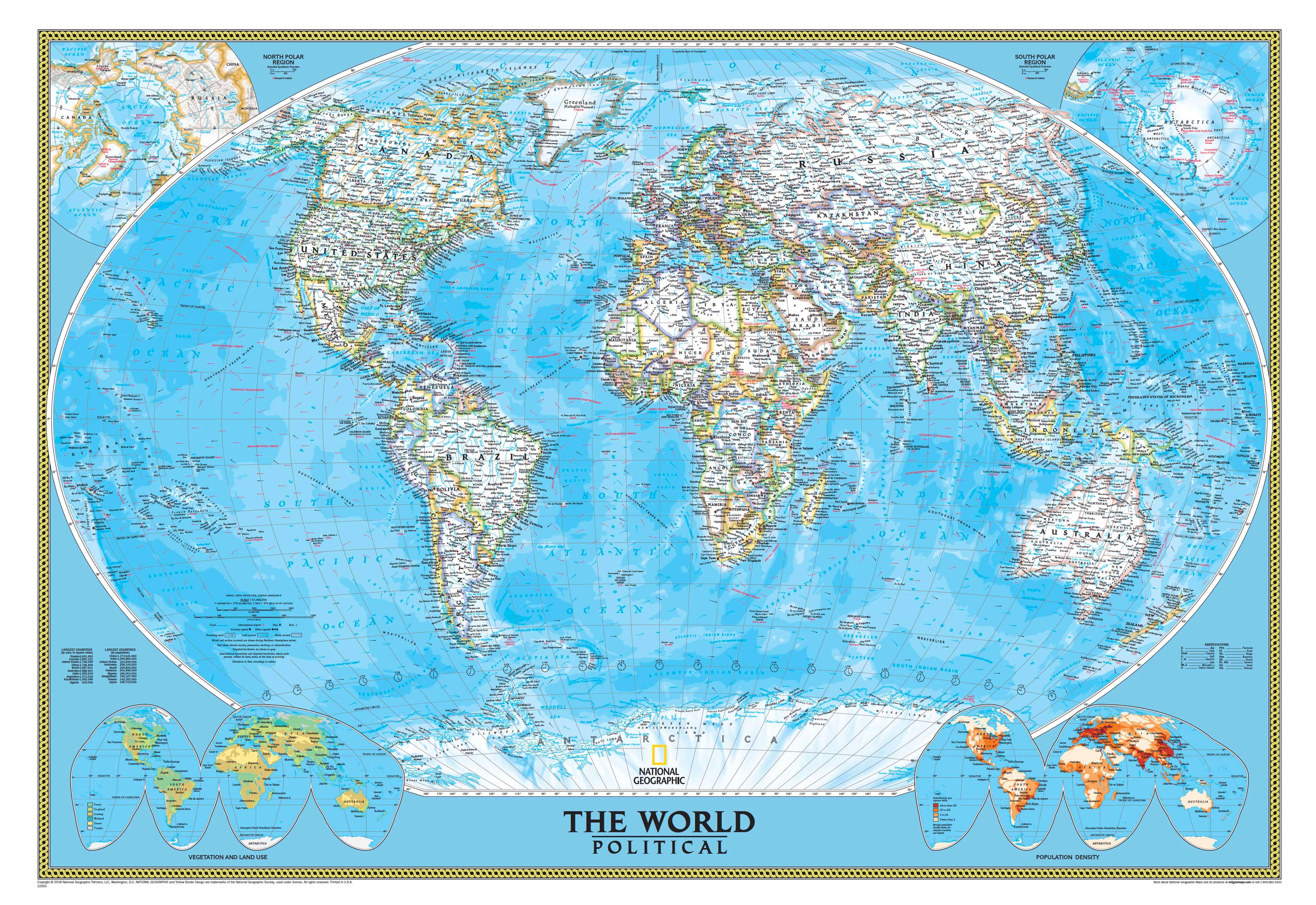 High Resolution World classic map