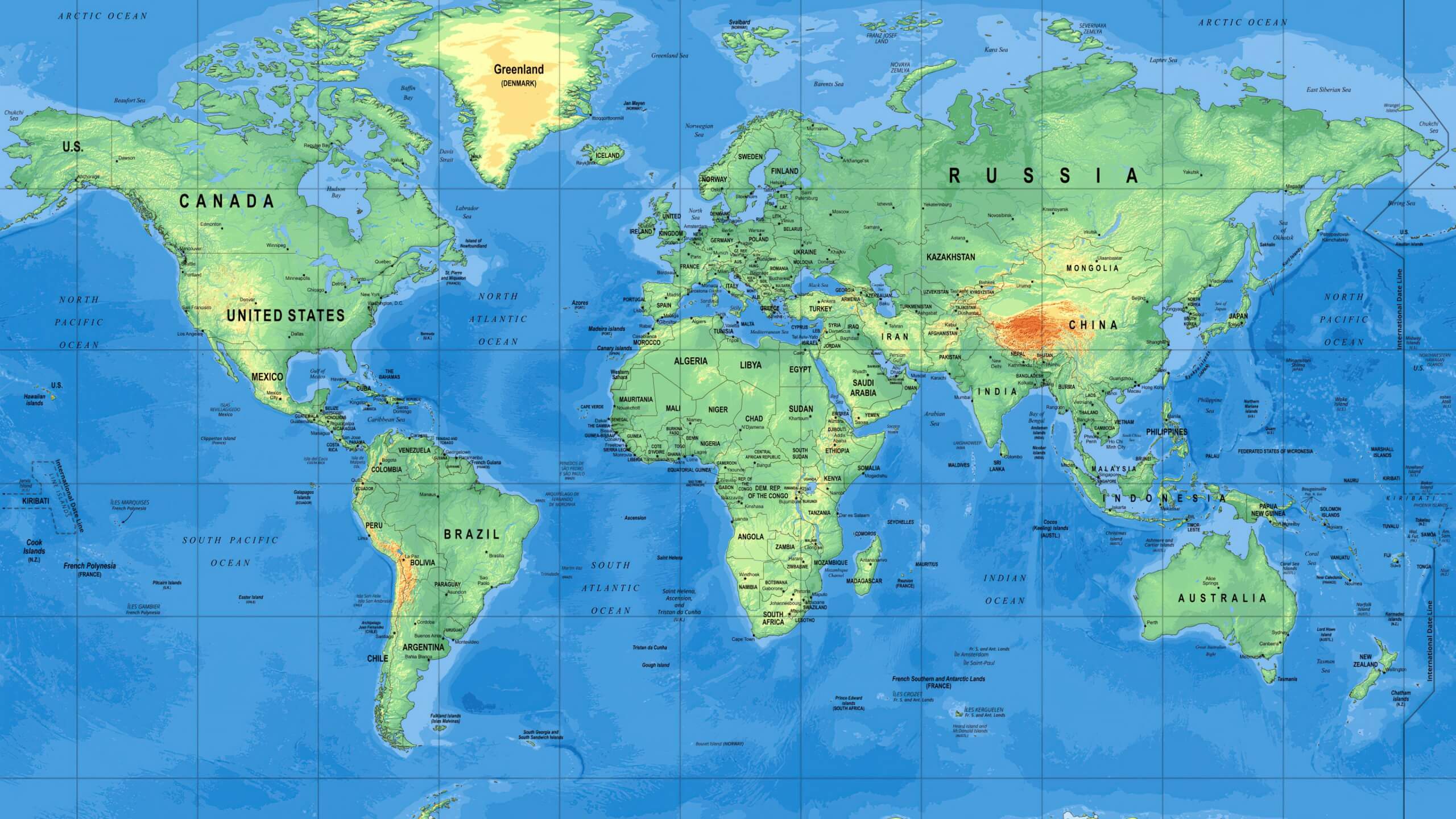 World map atlas High Resolution