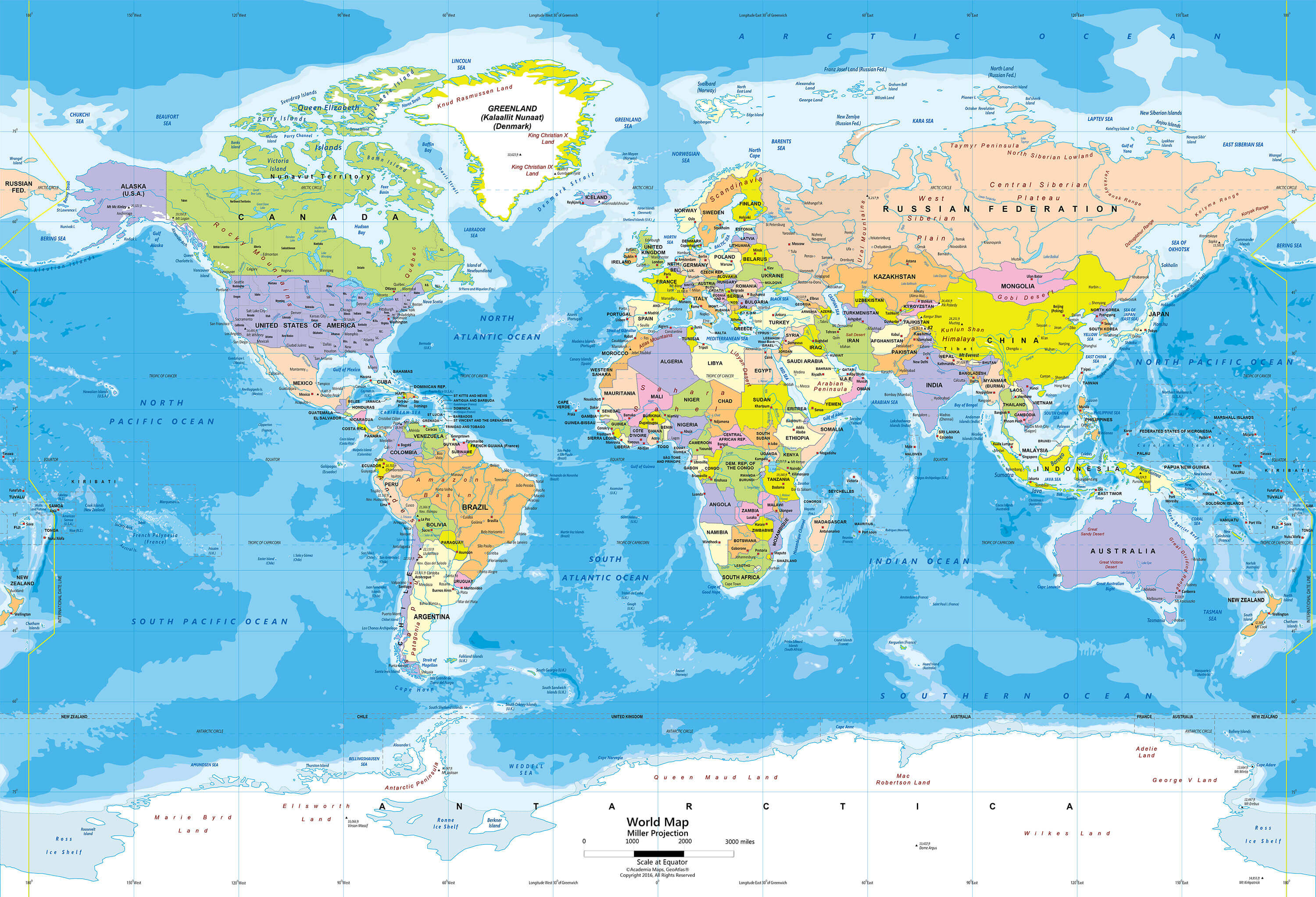 World political map wallpaper High Resolution