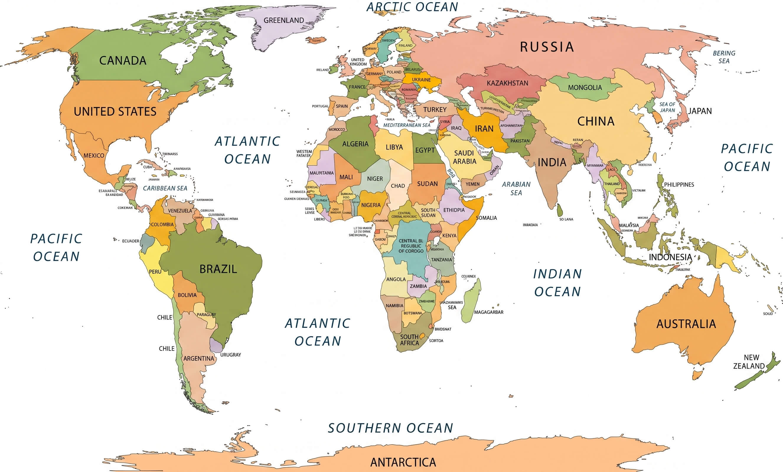 Detailed World political atlas map