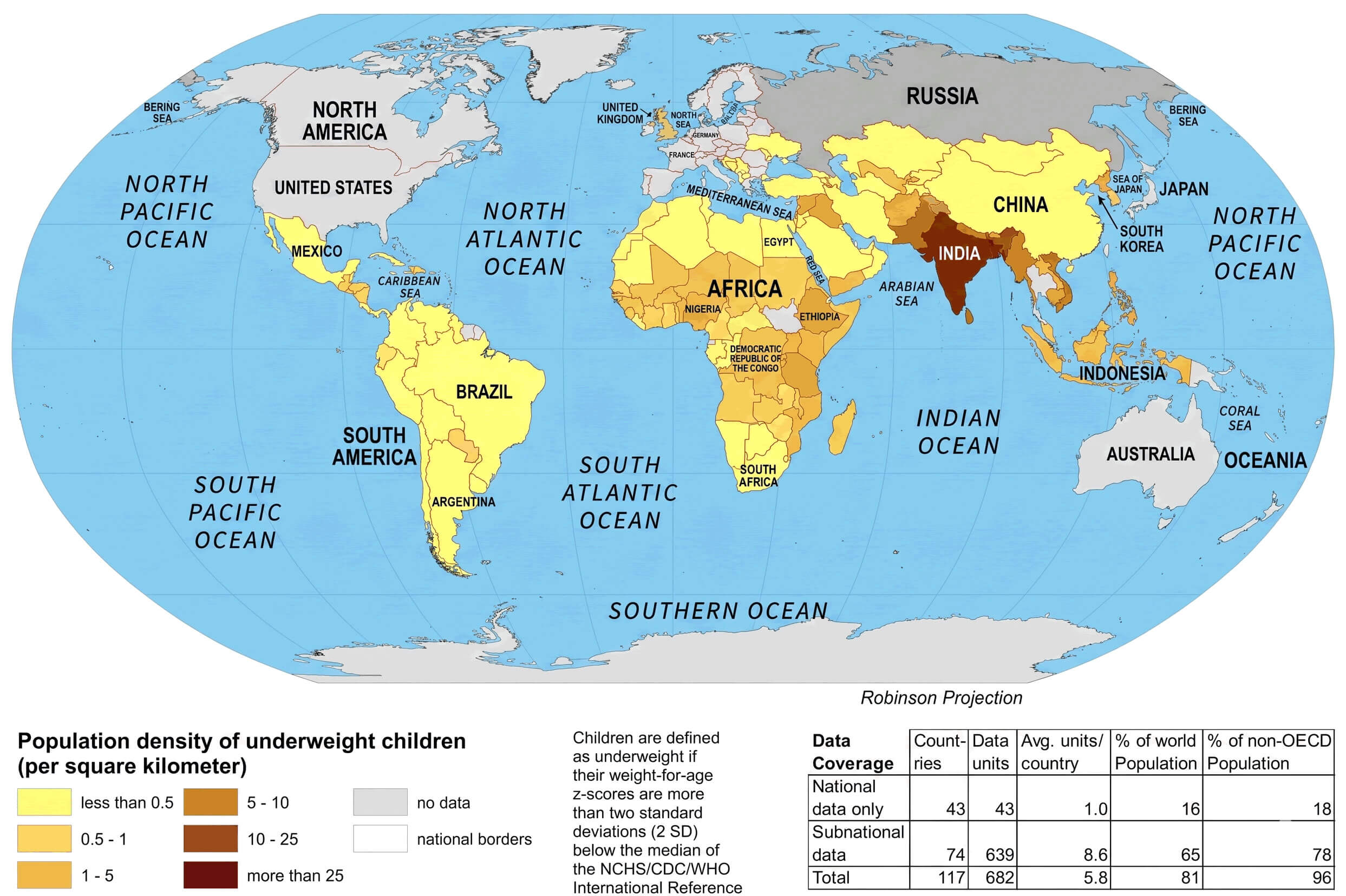 World food shortage map