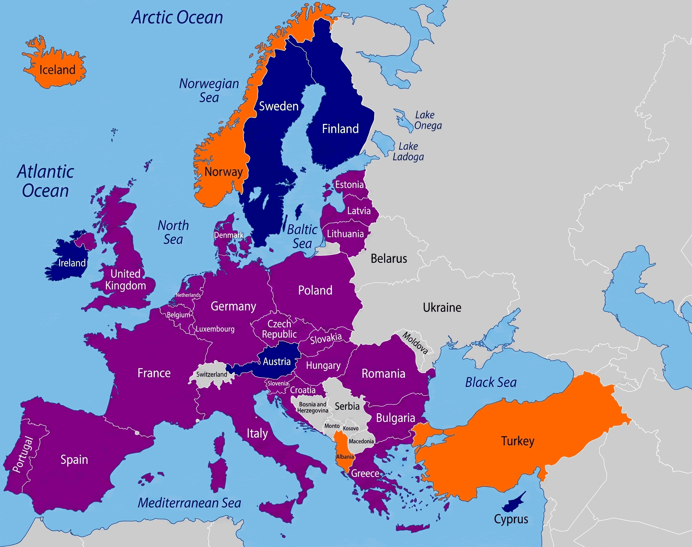 EU and NATO countries map
