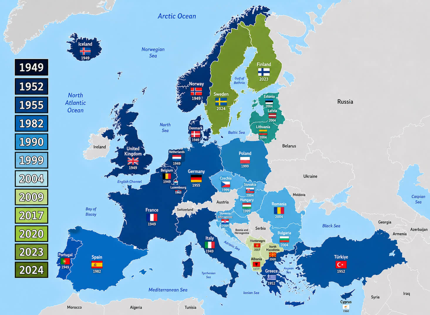 History of NATO expansion map