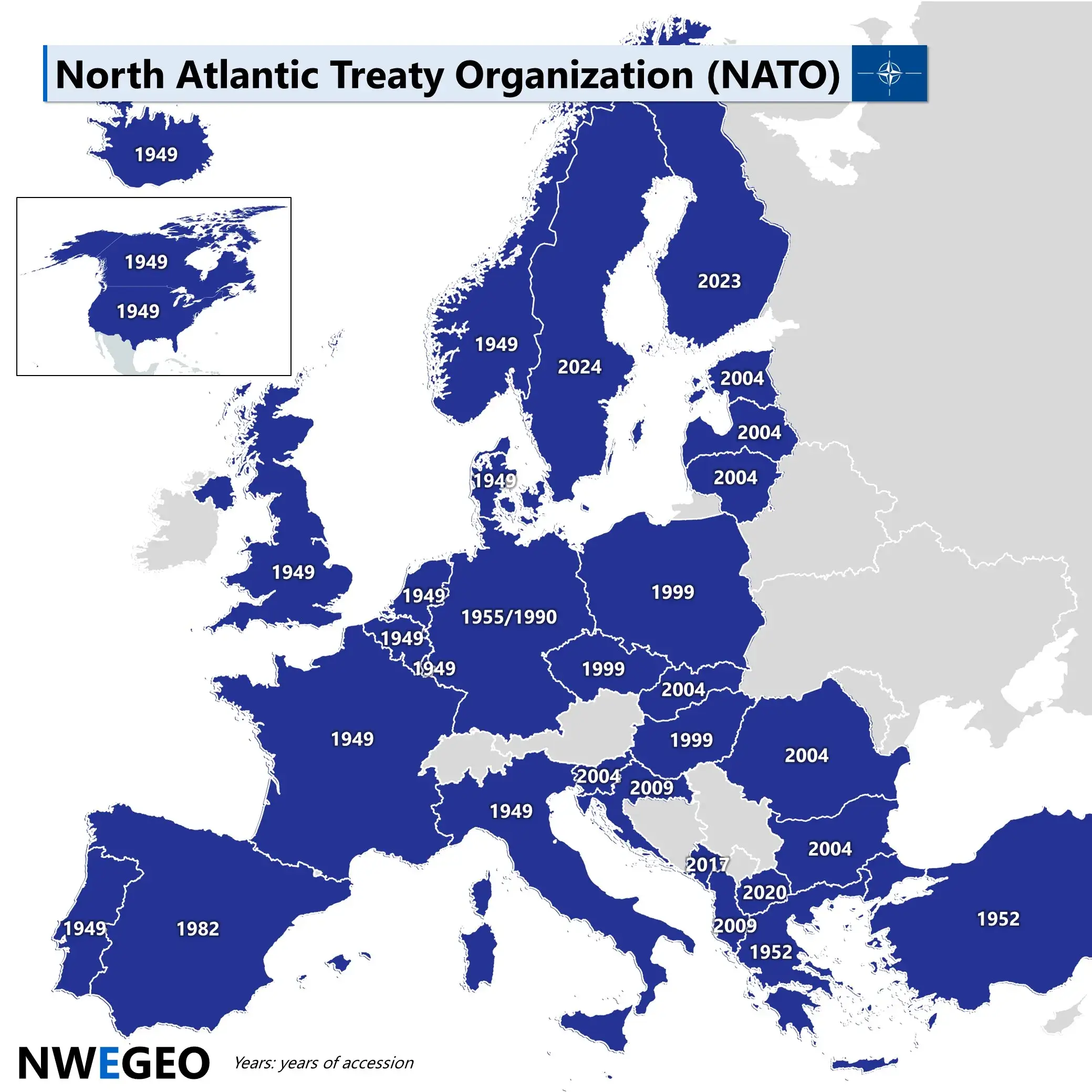 NATO enlargement map 2024