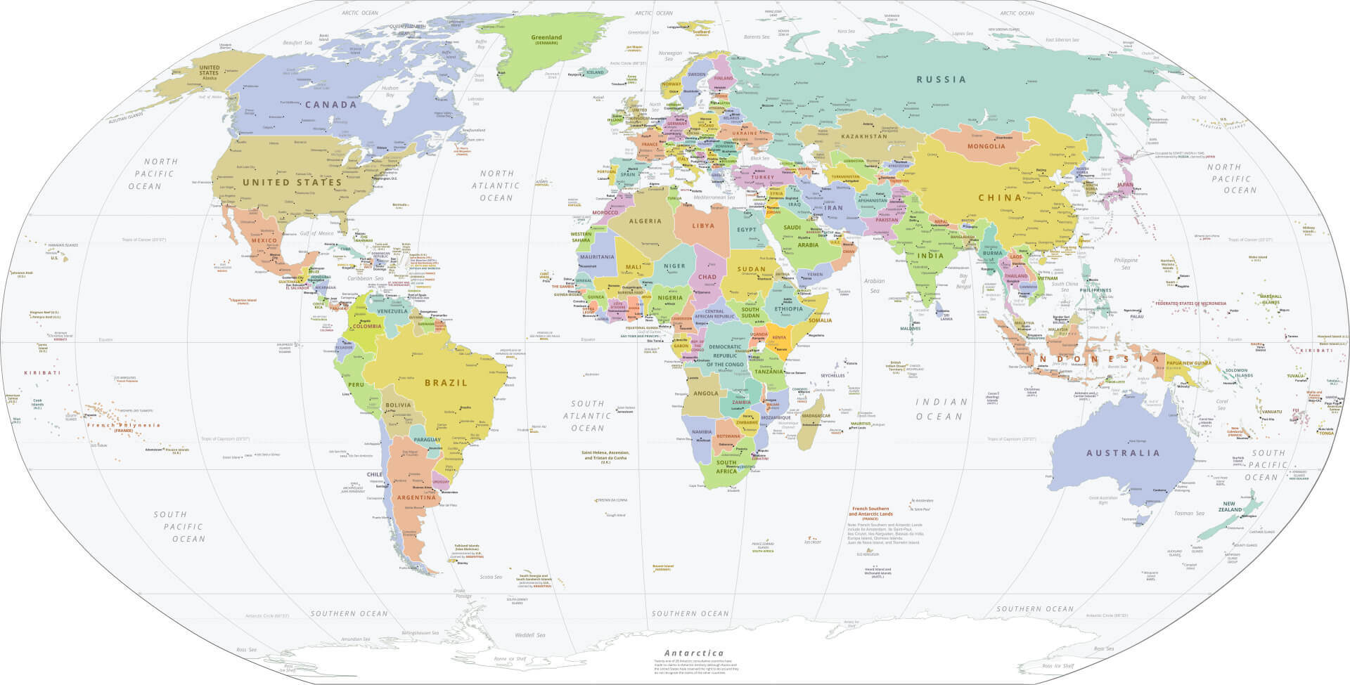 Political map of the World by country