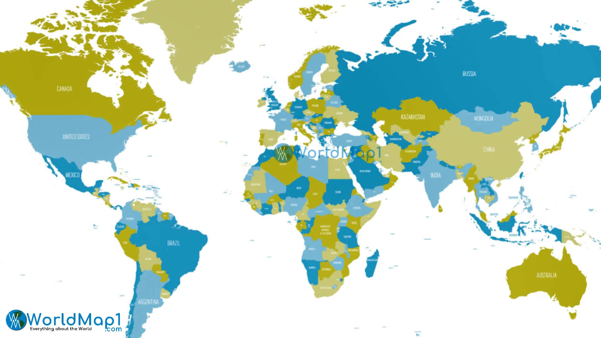 World countries boundary map