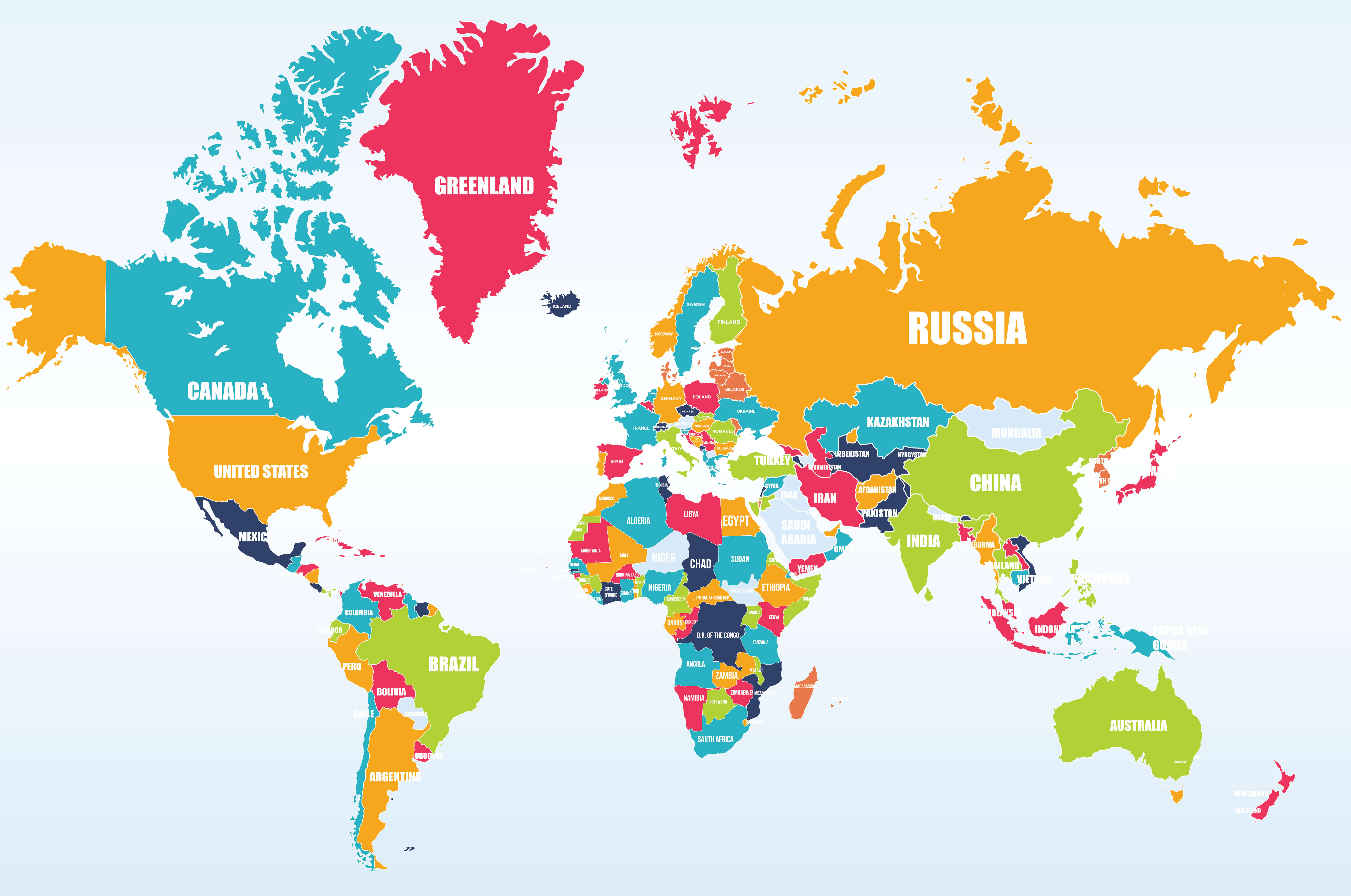World countries politcal map by country