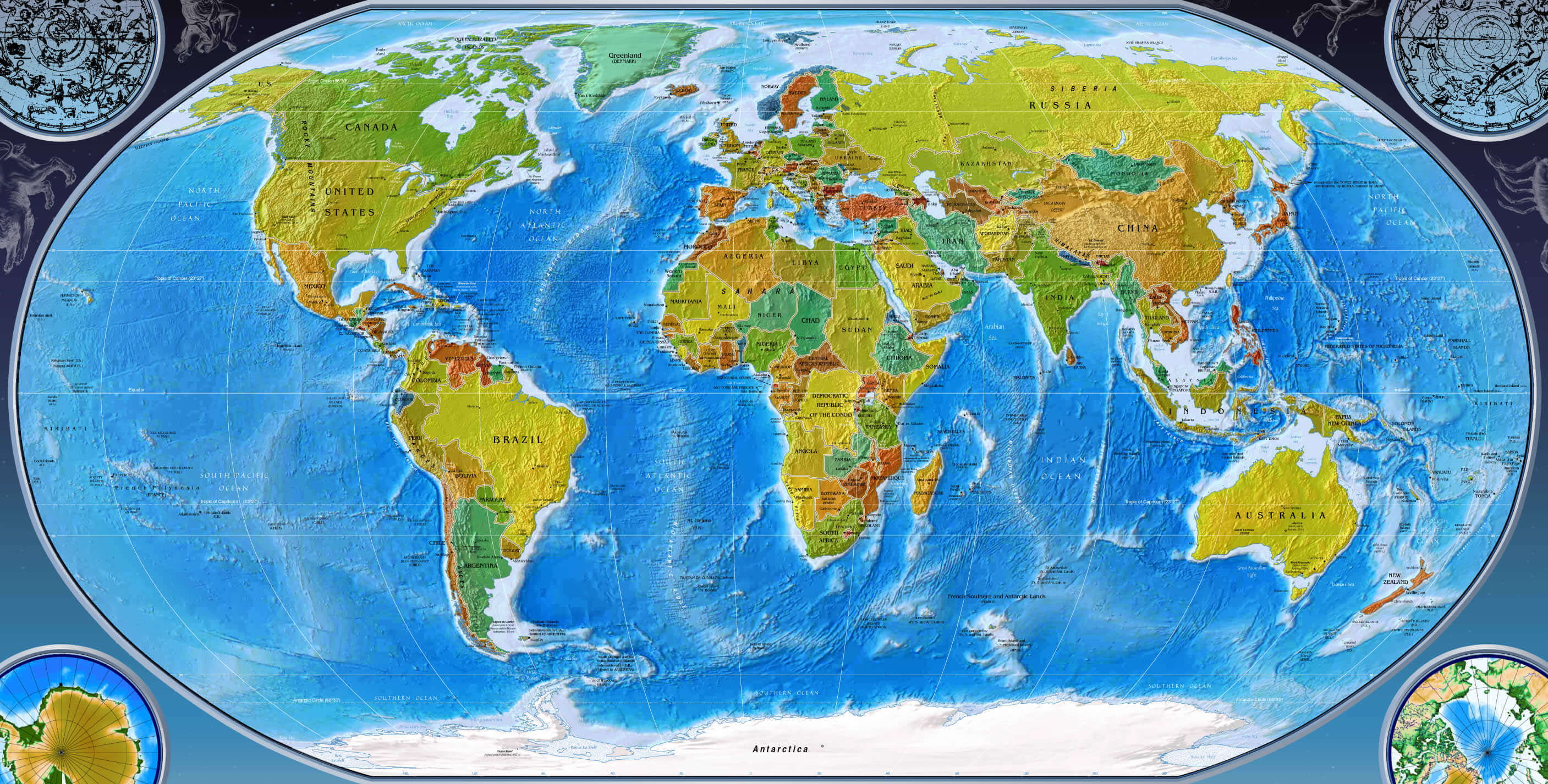 World Physical Maps Guide Of The World