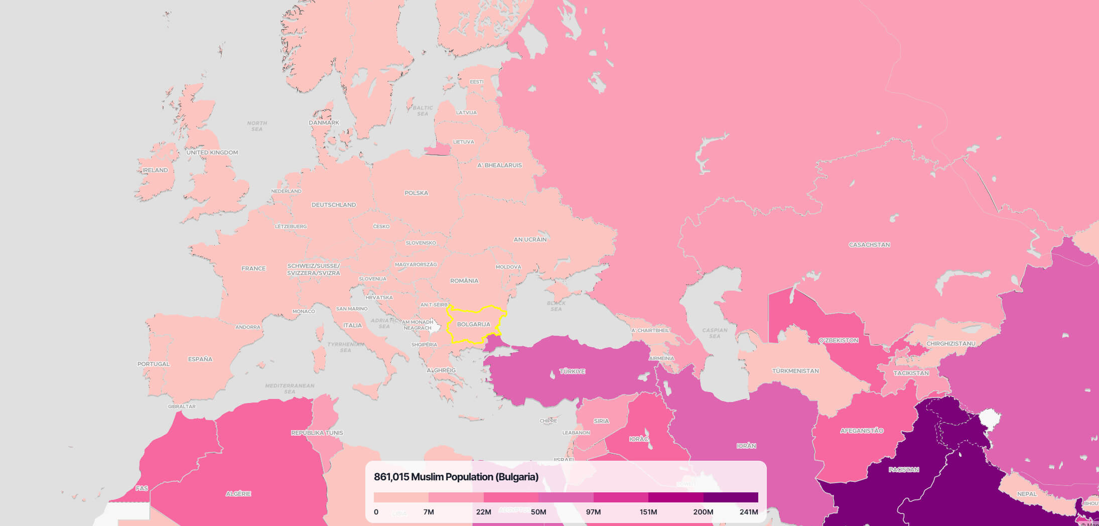 Muslim Population Map in Europe by Country Guide of the World