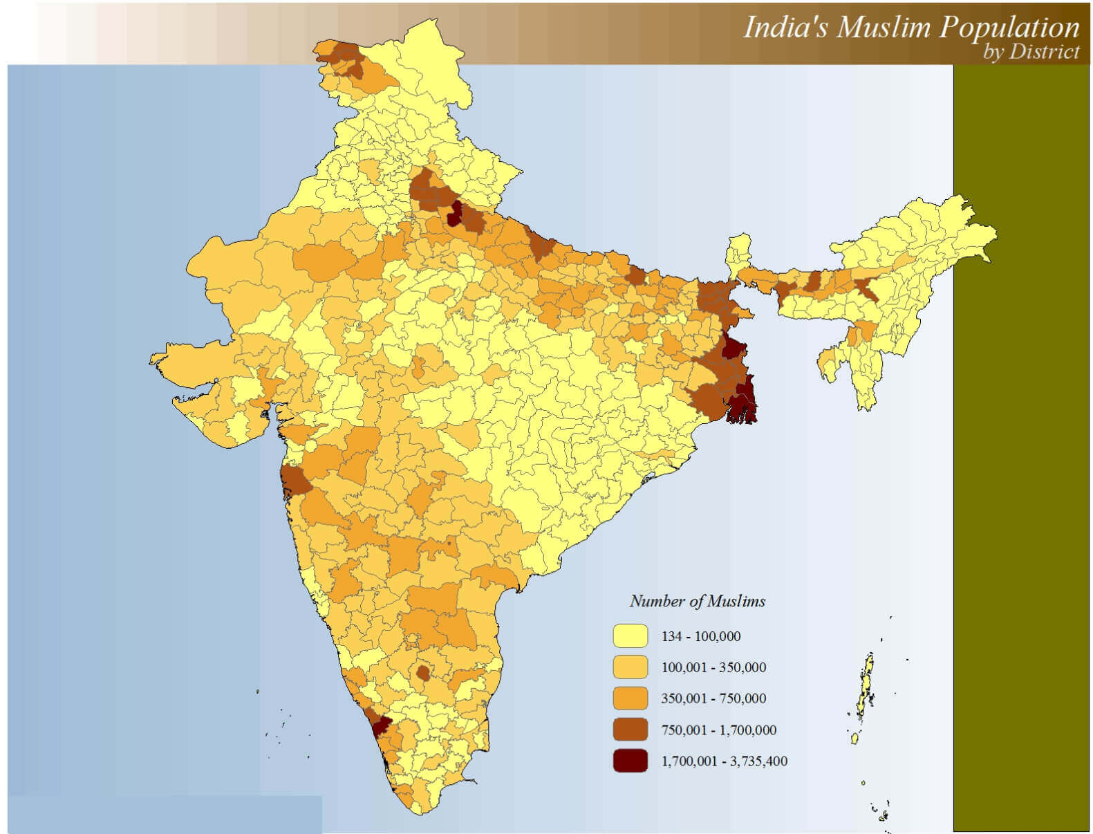Muslim Population Map in Asia by Country - Guide of the World