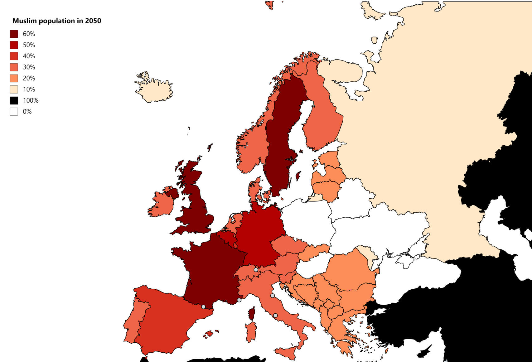 Muslim Population Map Guide of the World