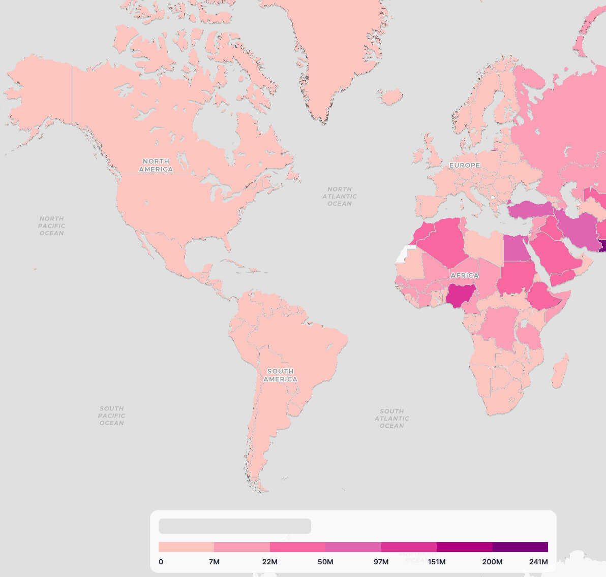 Muslim Population Map in North America and South America