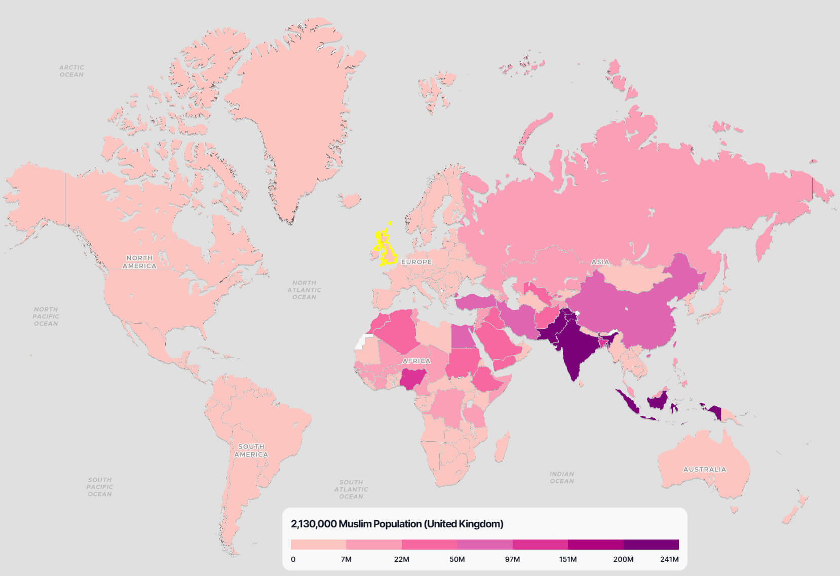 United States (US) Muslim Population Map in the World