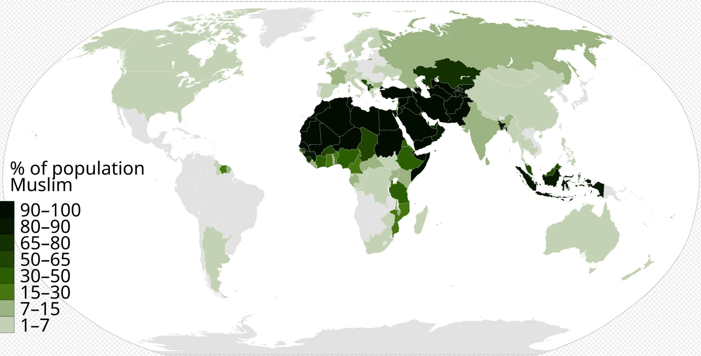 Muslim Population Map 48 Global Muslim Population Density by Country