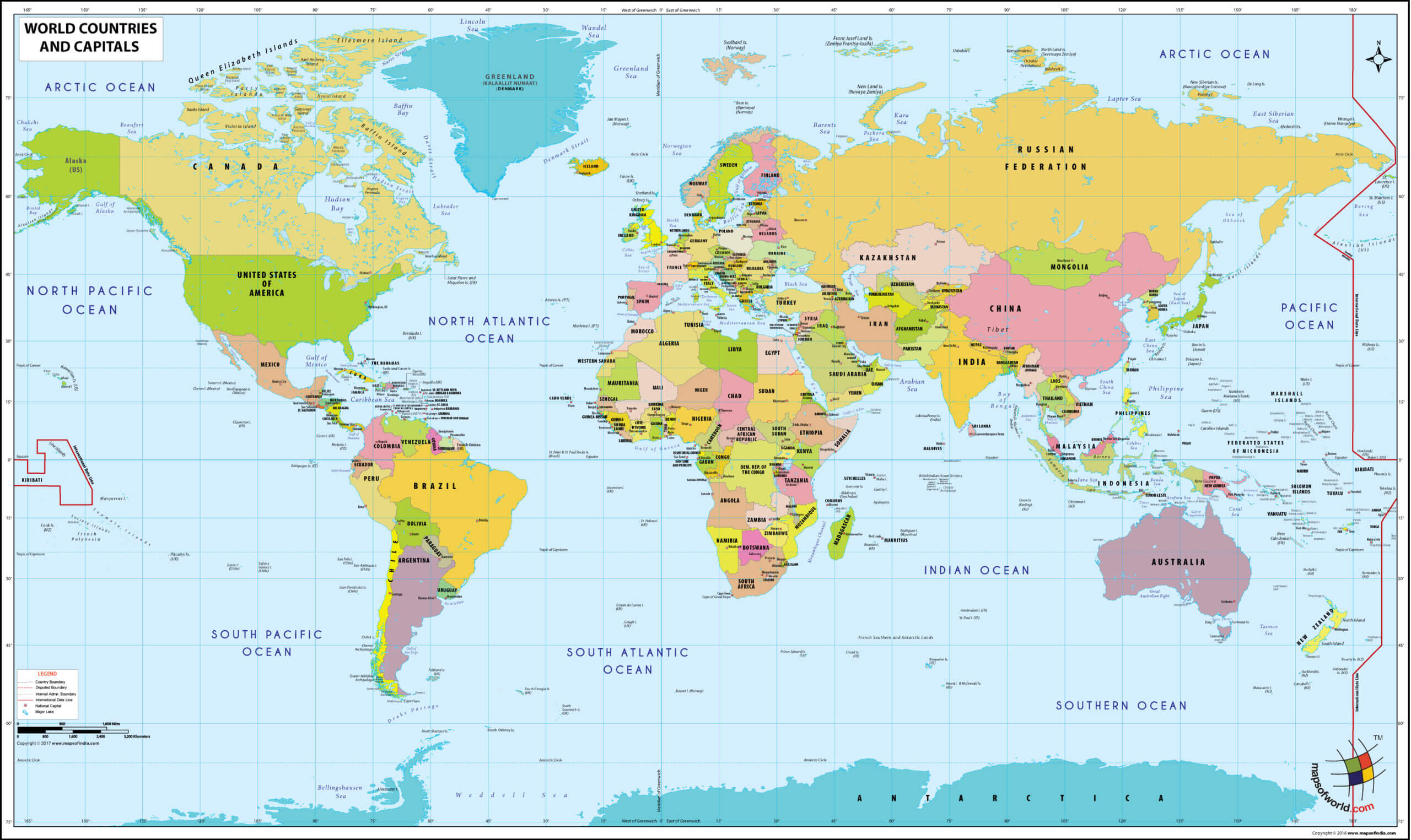 World Printable Map 42 World printable maps with countries