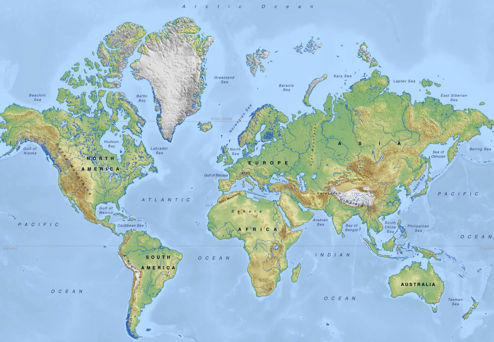 World Printable Map 44 World printable physical map
